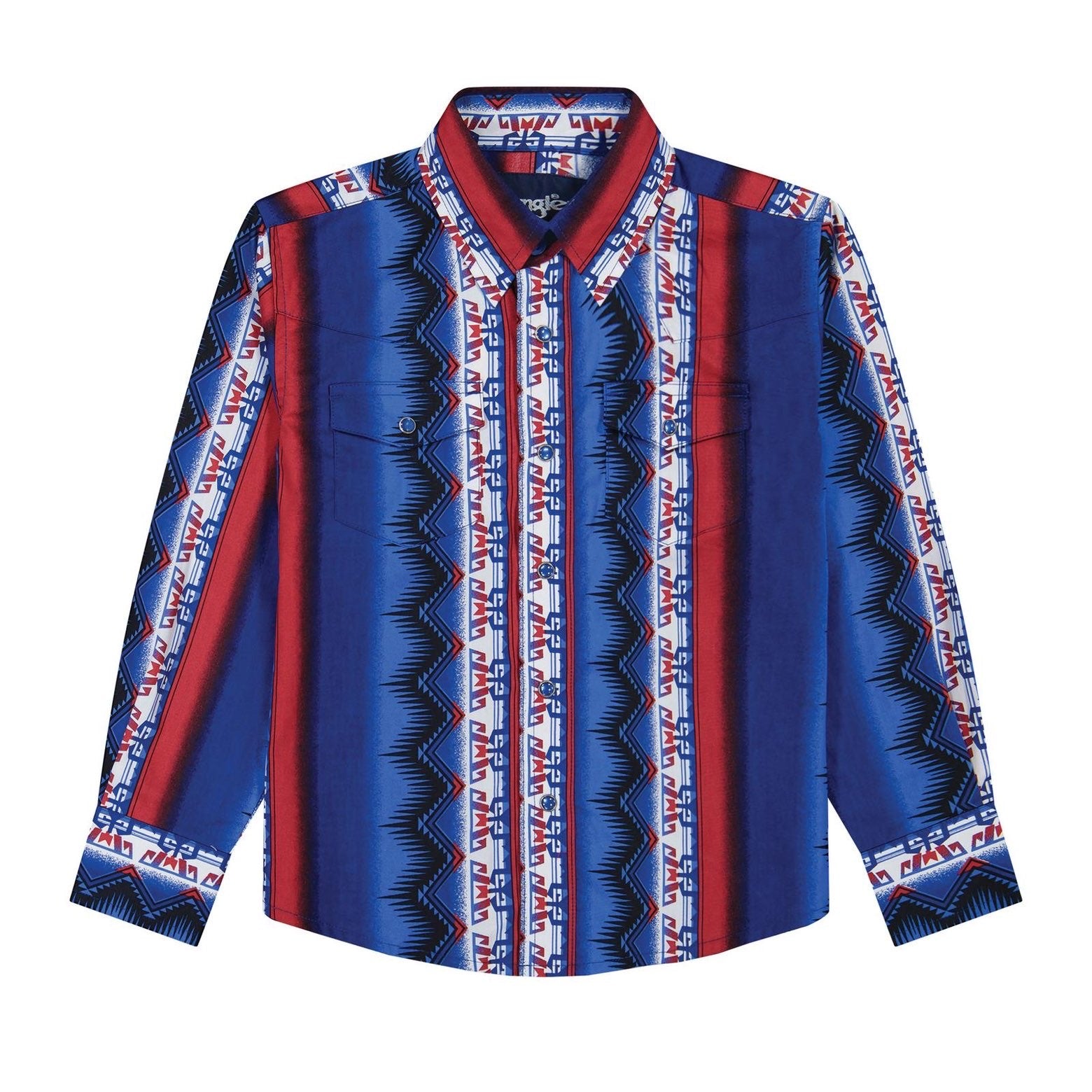 Red/White/Blue Boys Wrangler Pearl snap