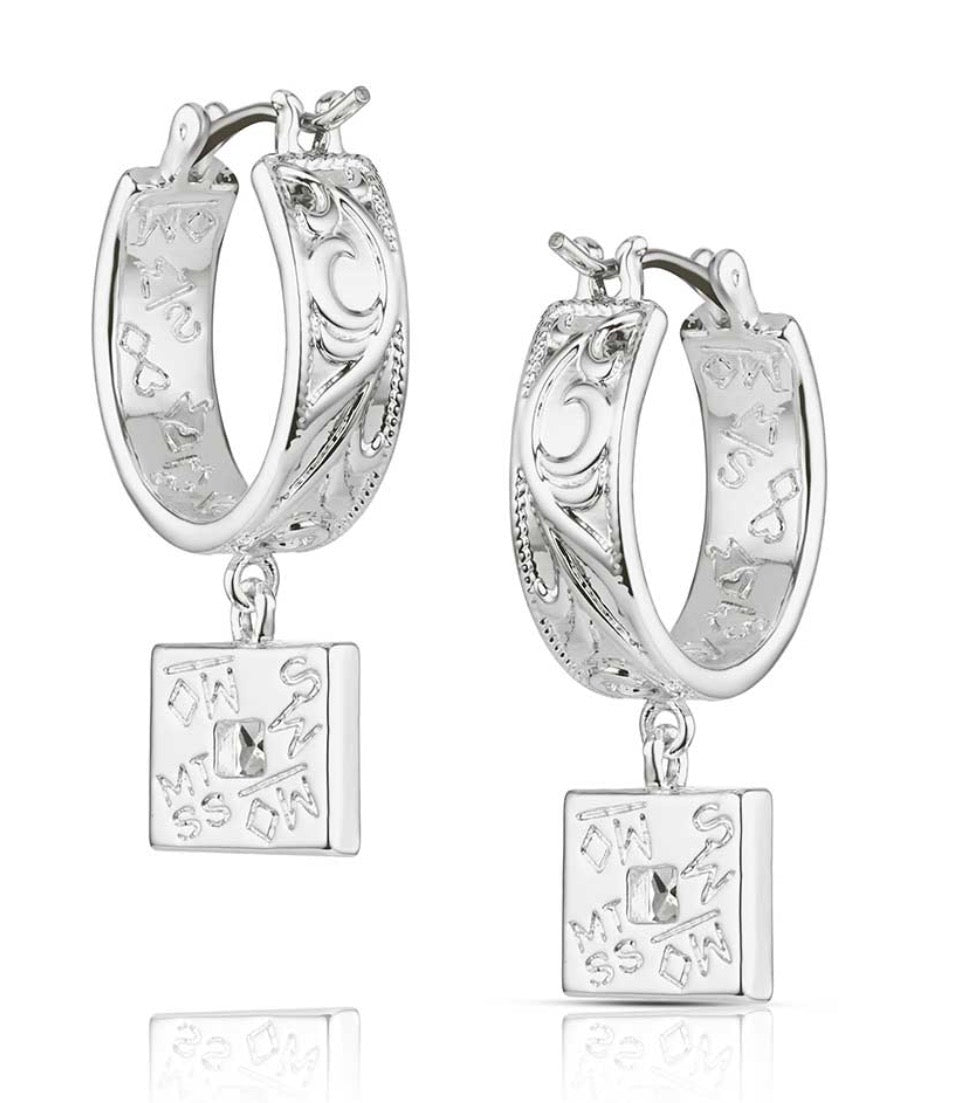 Desert Whirl Engraved Hoop Earrings