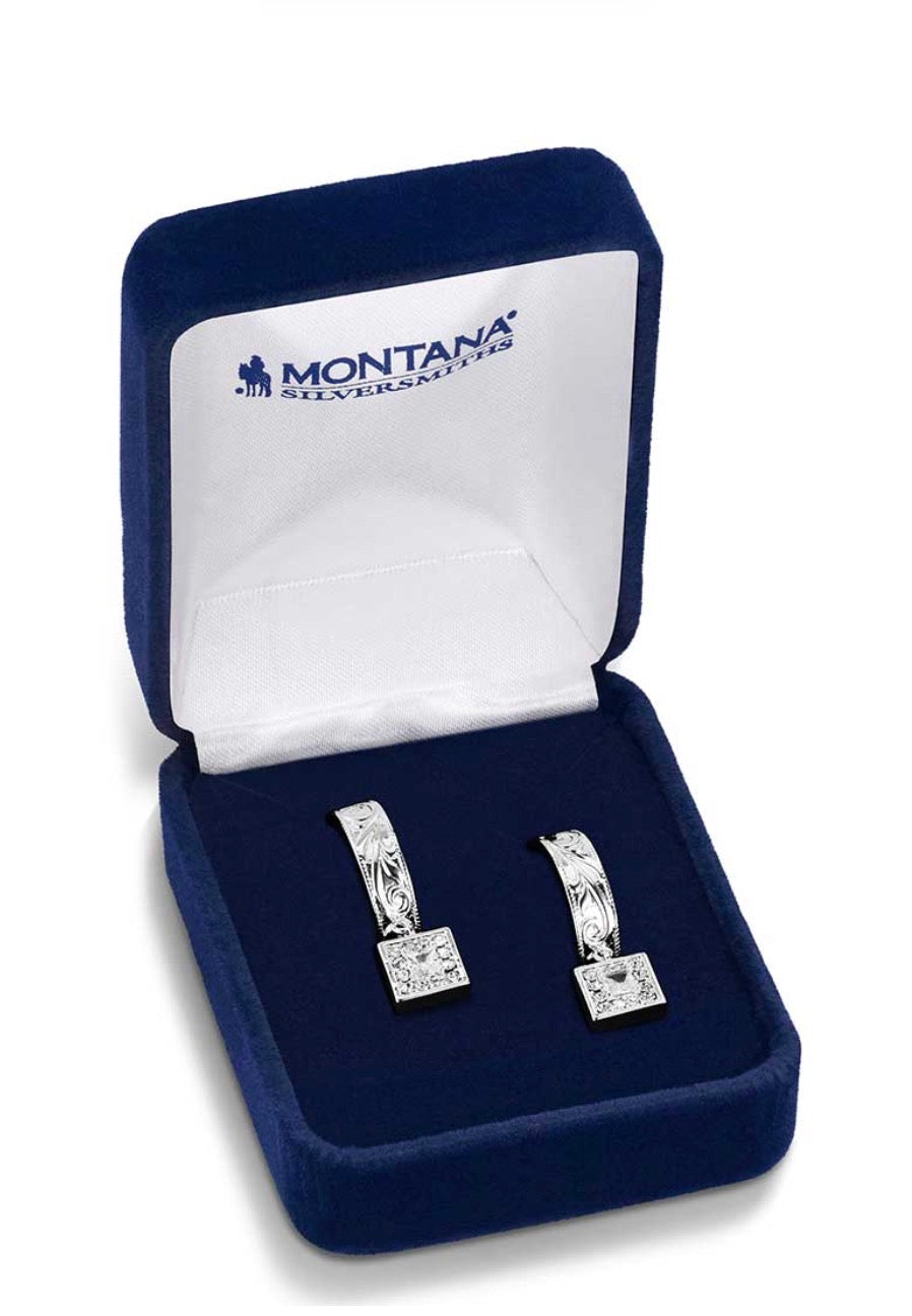 Desert Whirl Engraved Hoop Earrings