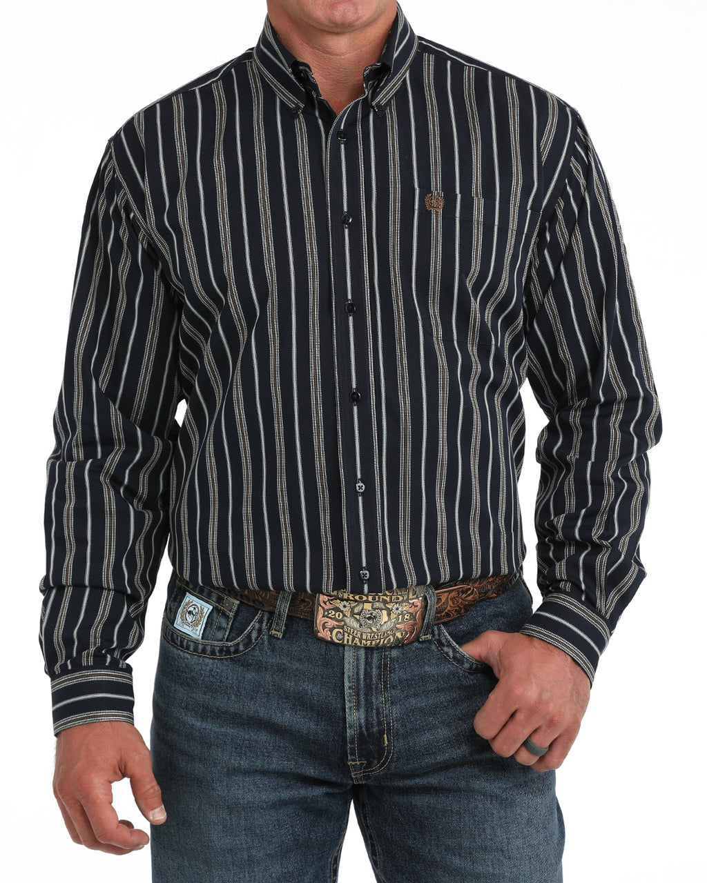 Men’s stripped button up