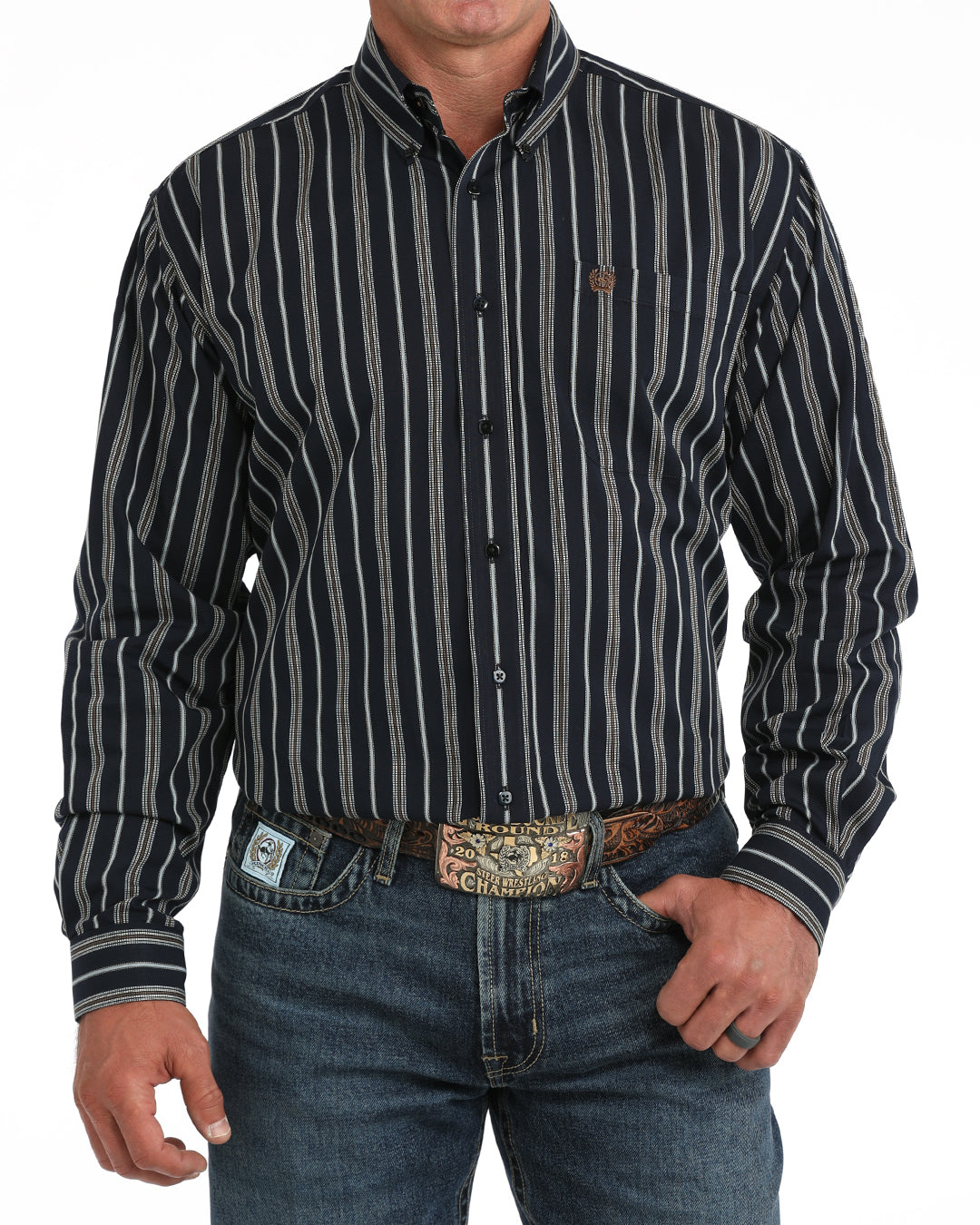 Men’s stripped button up