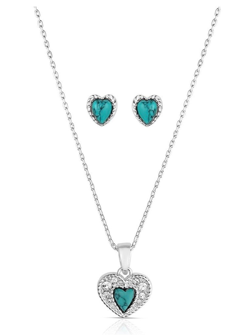 Cherished Heart Turquoise Jewelry Set