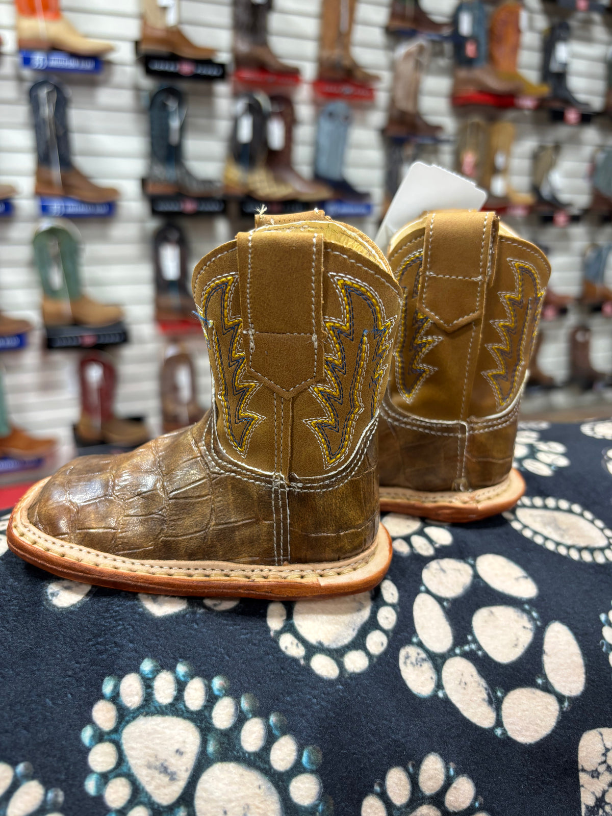 Infant Cowbabies Brown Caiman Cowboy Boots