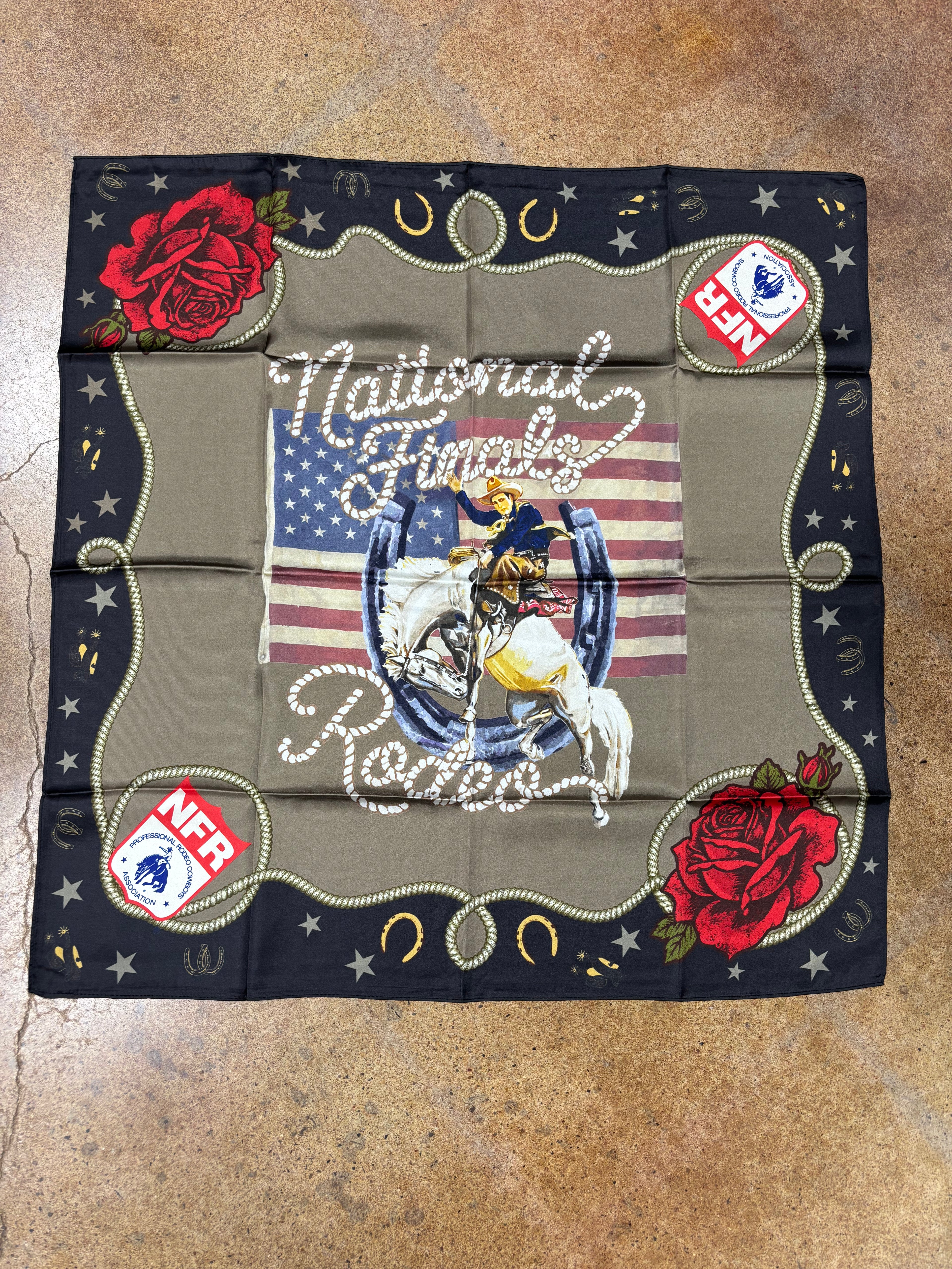 Vintage Rose NFR Silk Scarf