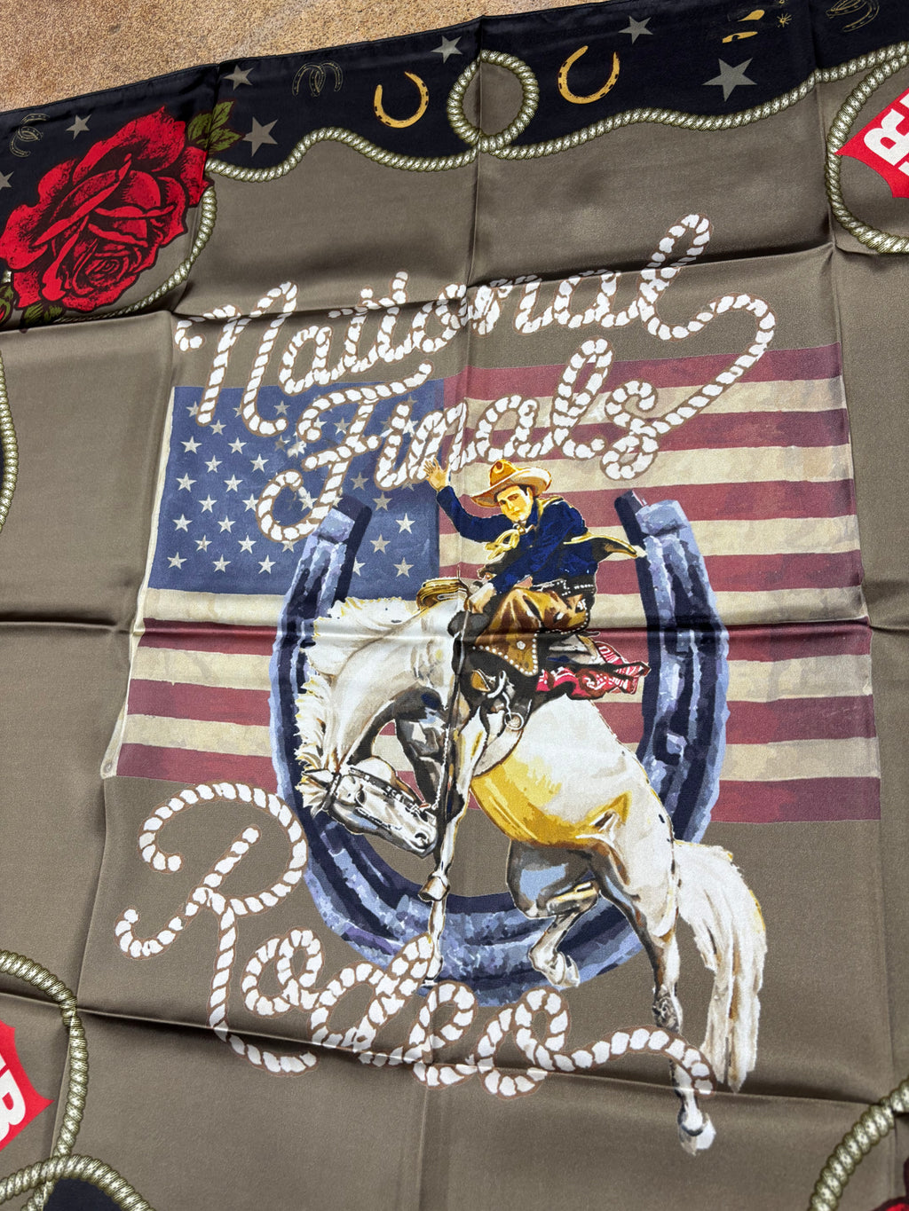 Vintage Rose NFR Silk Scarf