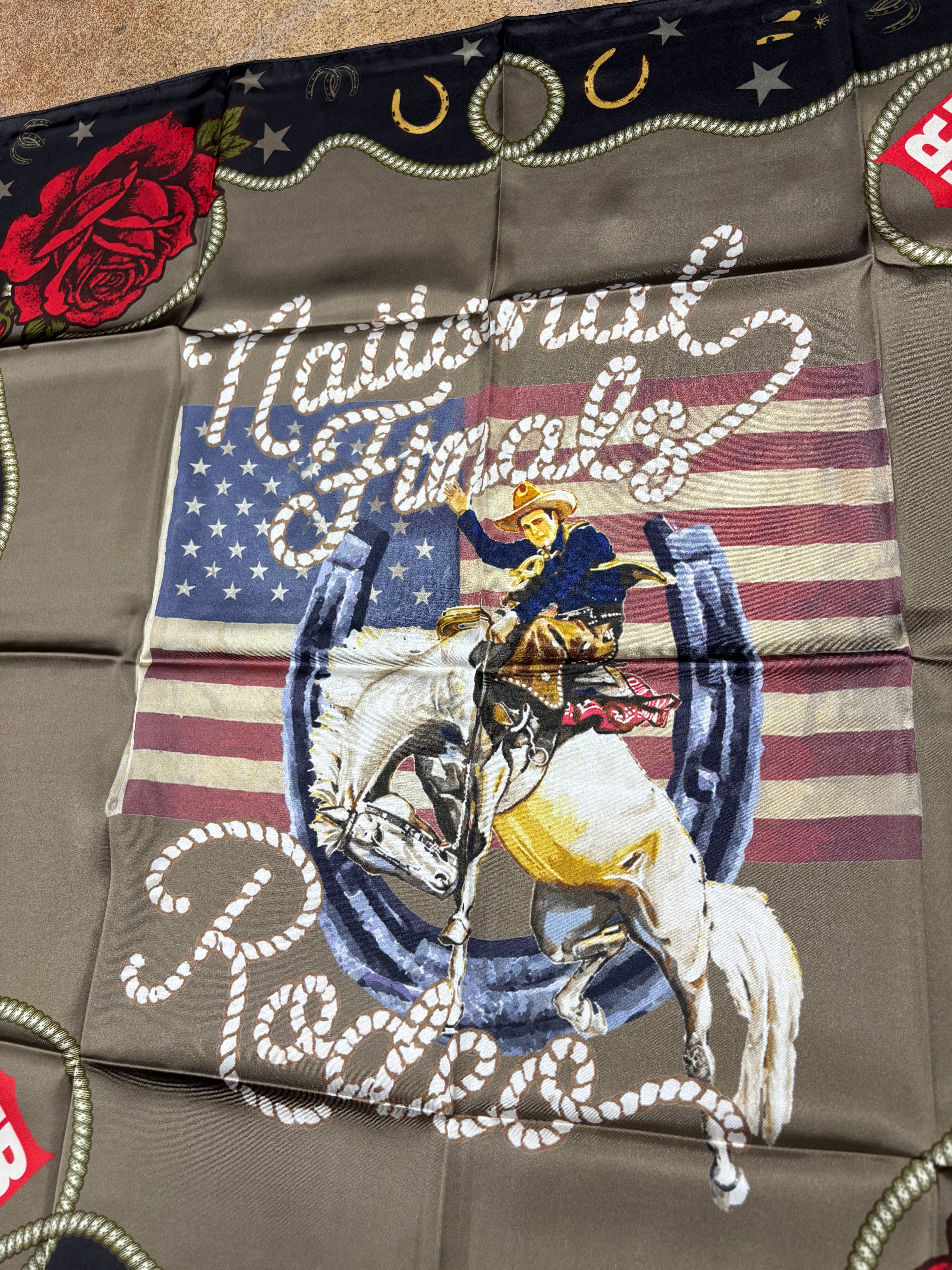 Vintage Rose NFR Silk Scarf