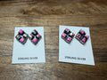 Cotton Candy Triangle Cluster Earrings
