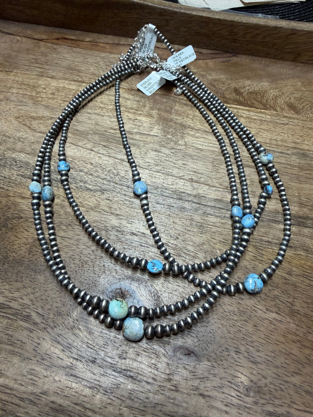 Navajo Pearls with Golden Hills Stone