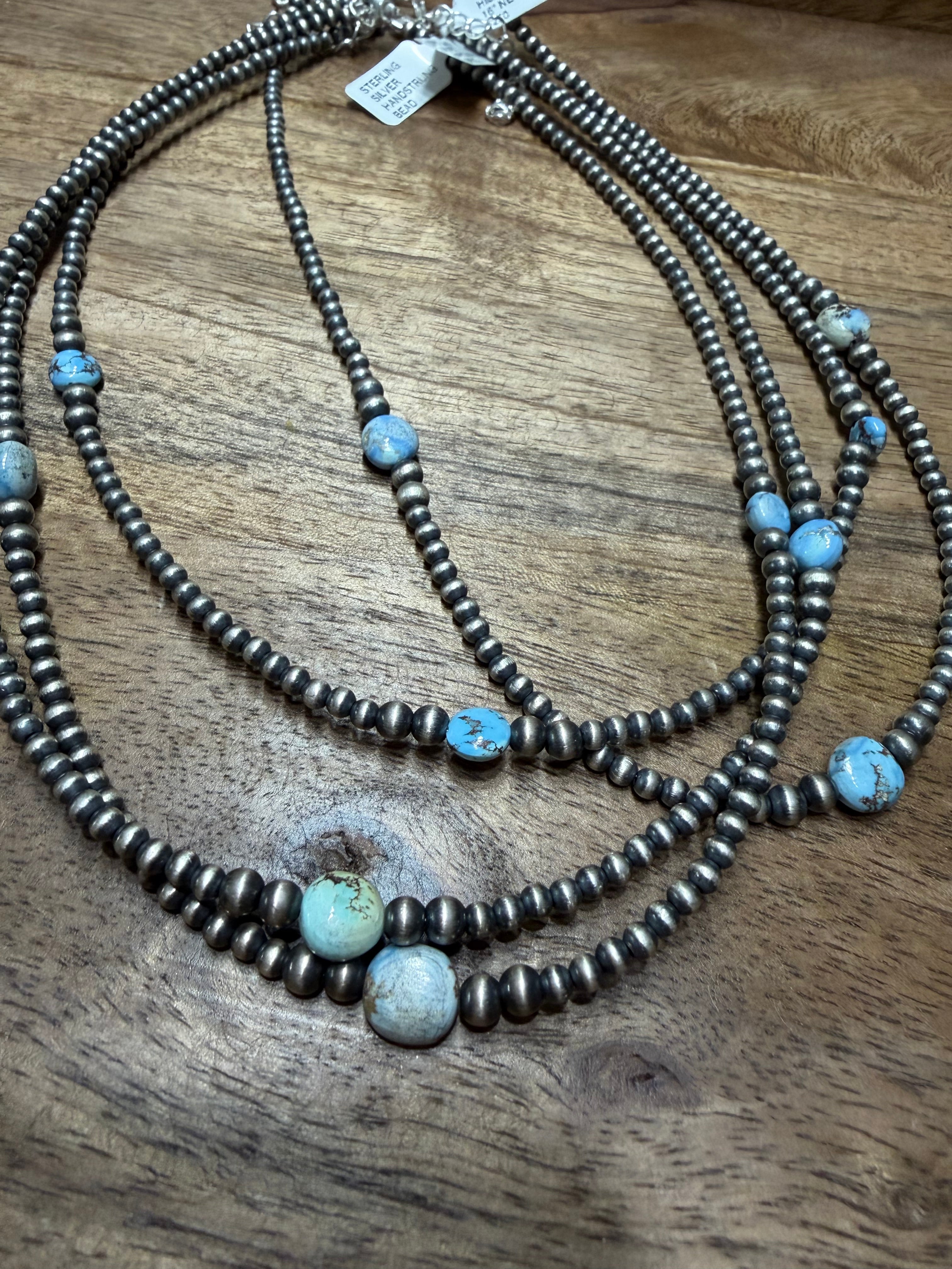 Navajo Pearls with Golden Hills Stone
