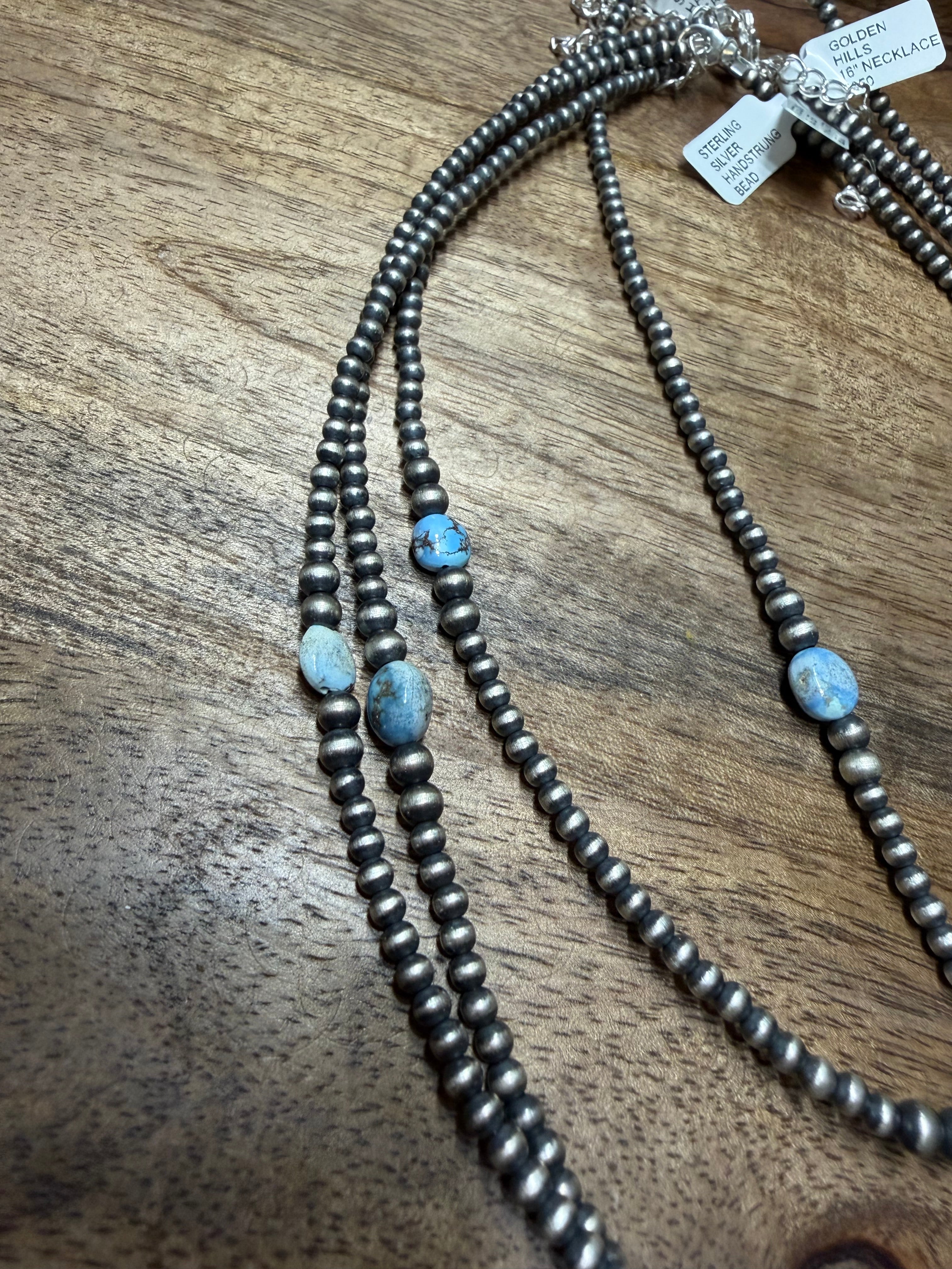Navajo Pearls with Golden Hills Stone