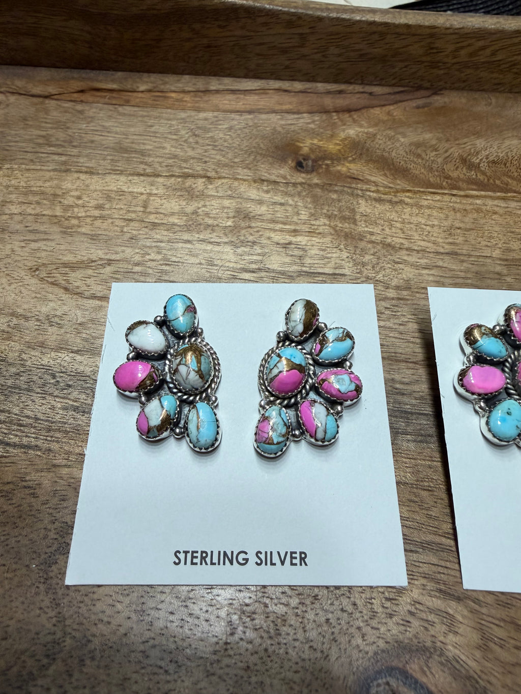 Cotton Candy Half Cluster Earrings