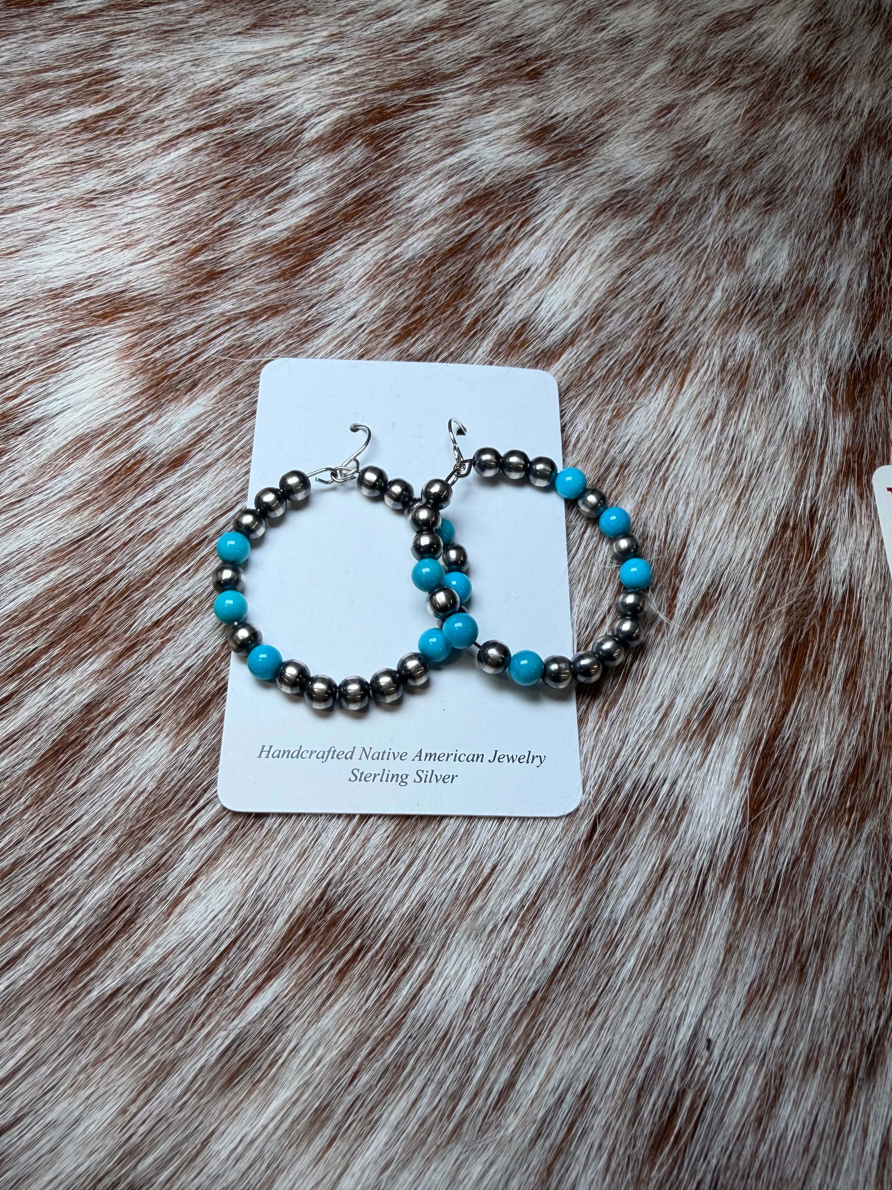 Navajo Pearl Hoop Earrings