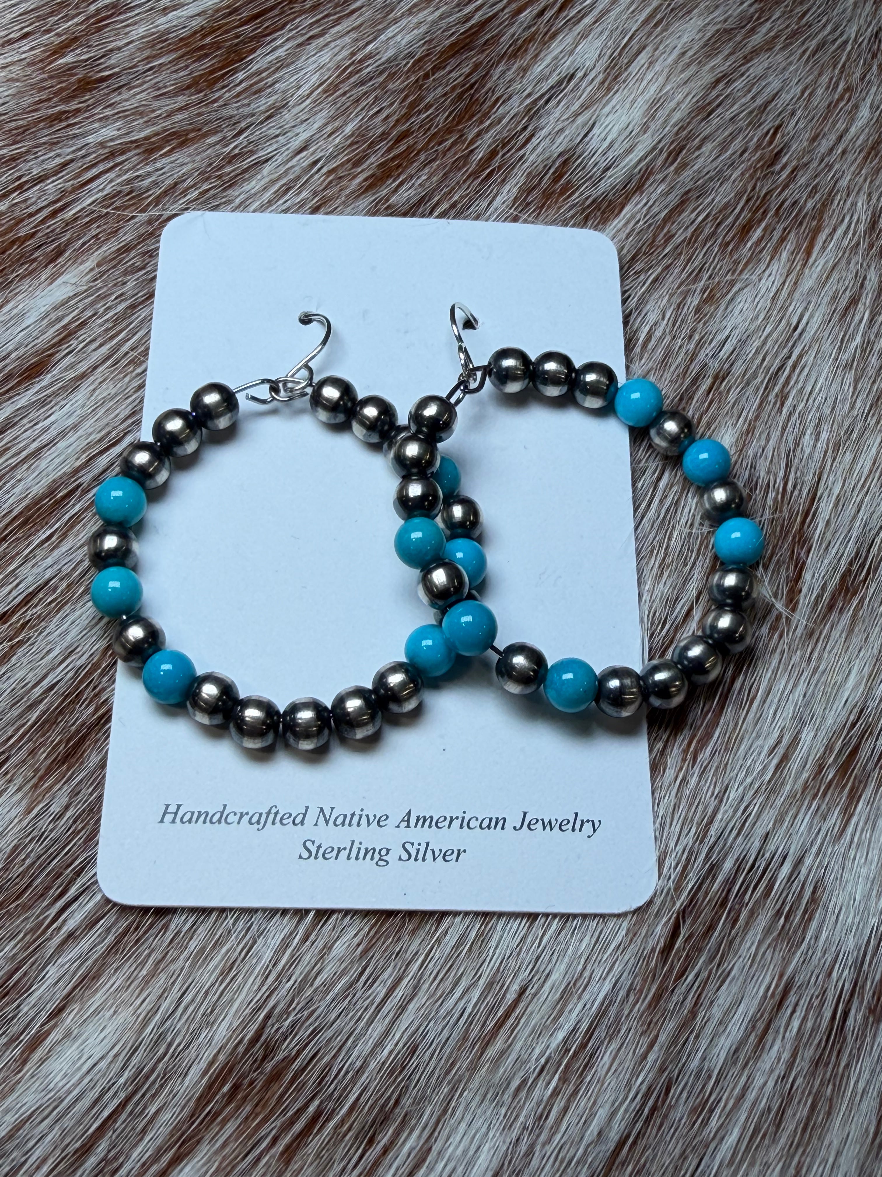 Navajo Pearl Hoop Earrings