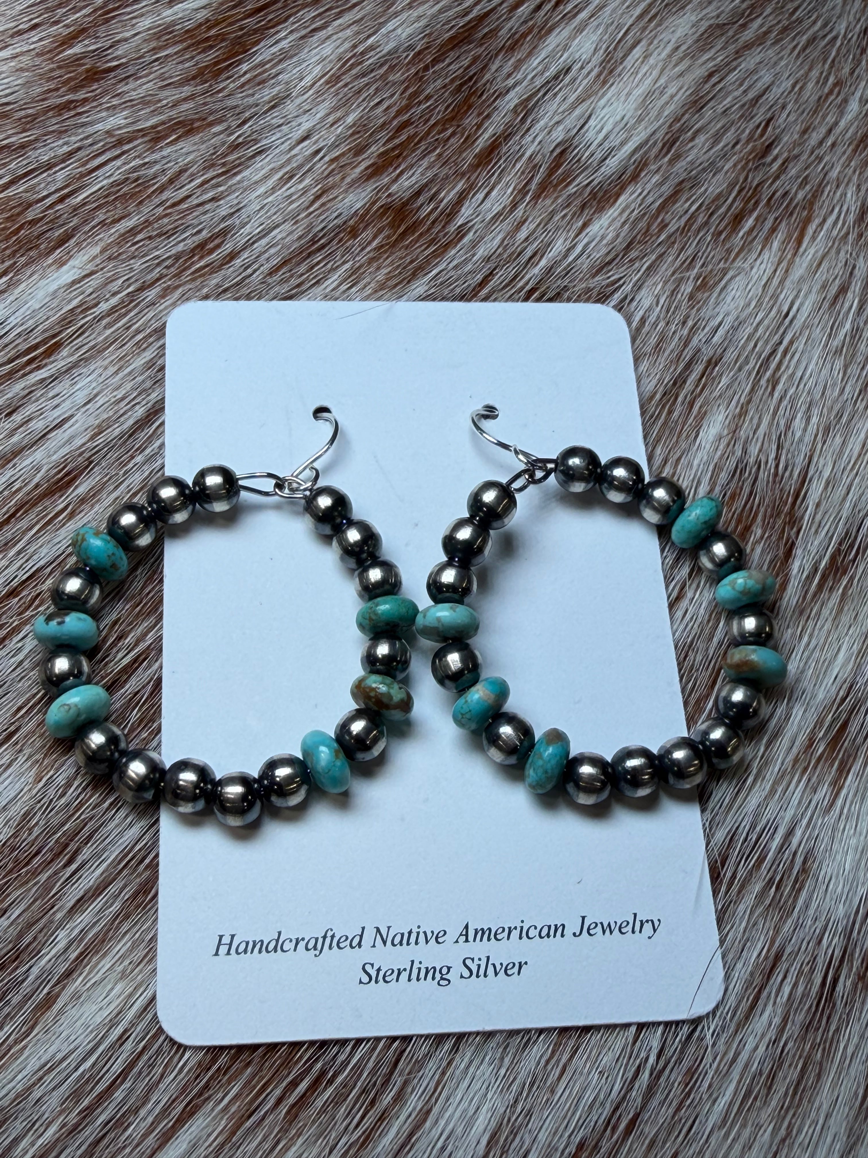 Navajo Pearl Hoop Earrings