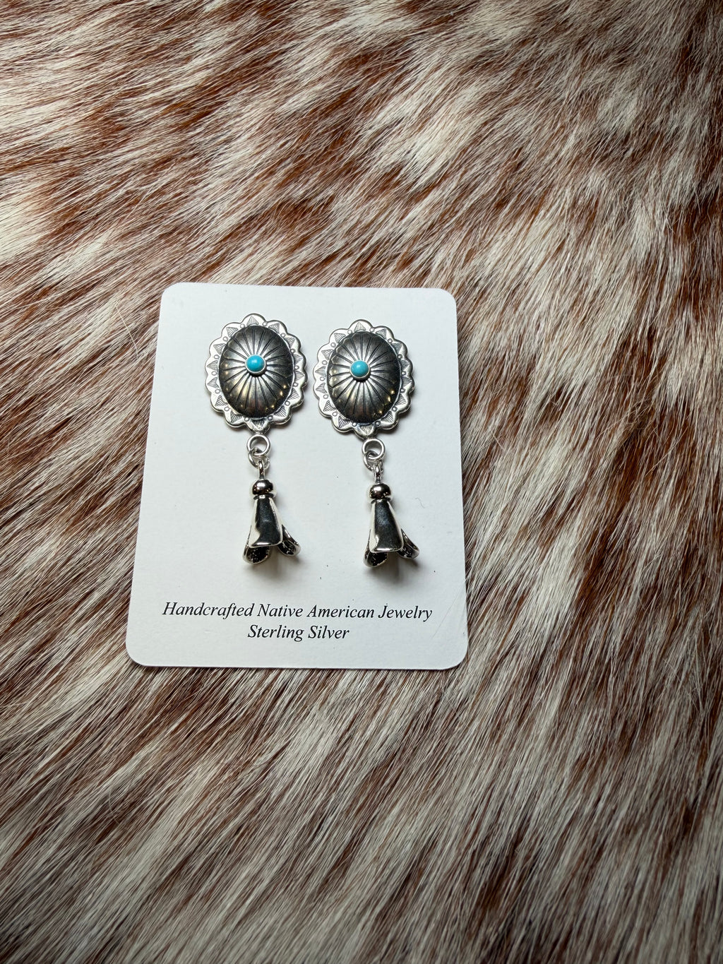 Concho Sterling Silver Dangle Studs
