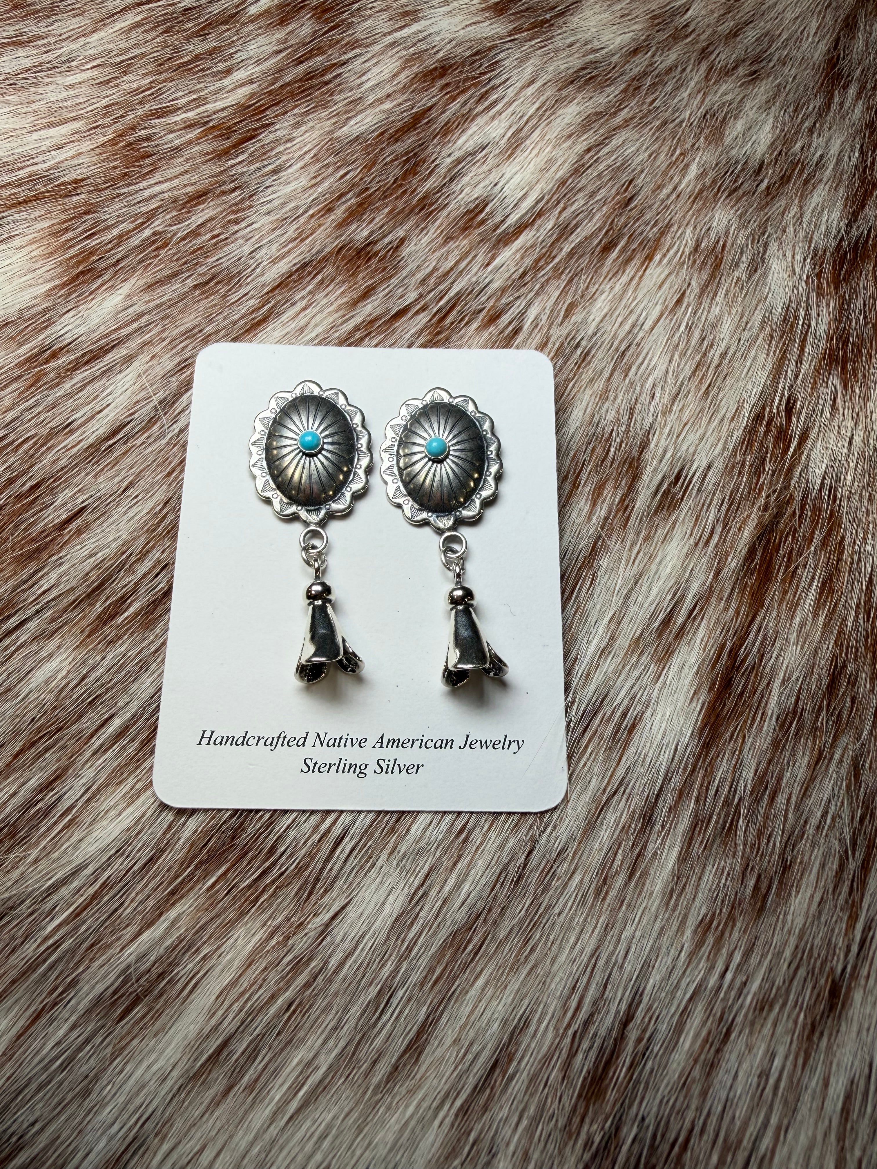 Concho Sterling Silver Dangle Studs