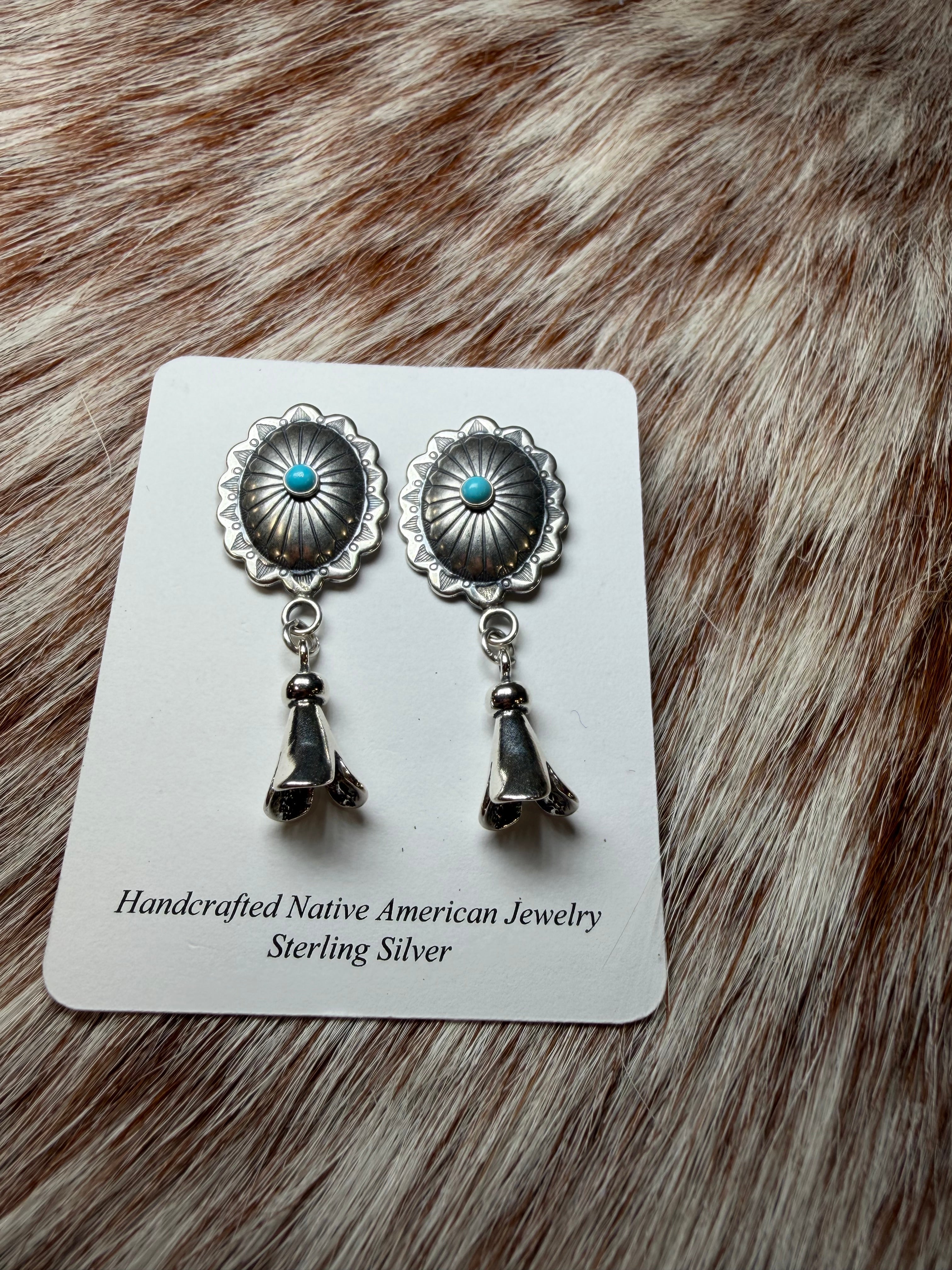 Concho Sterling Silver Dangle Studs