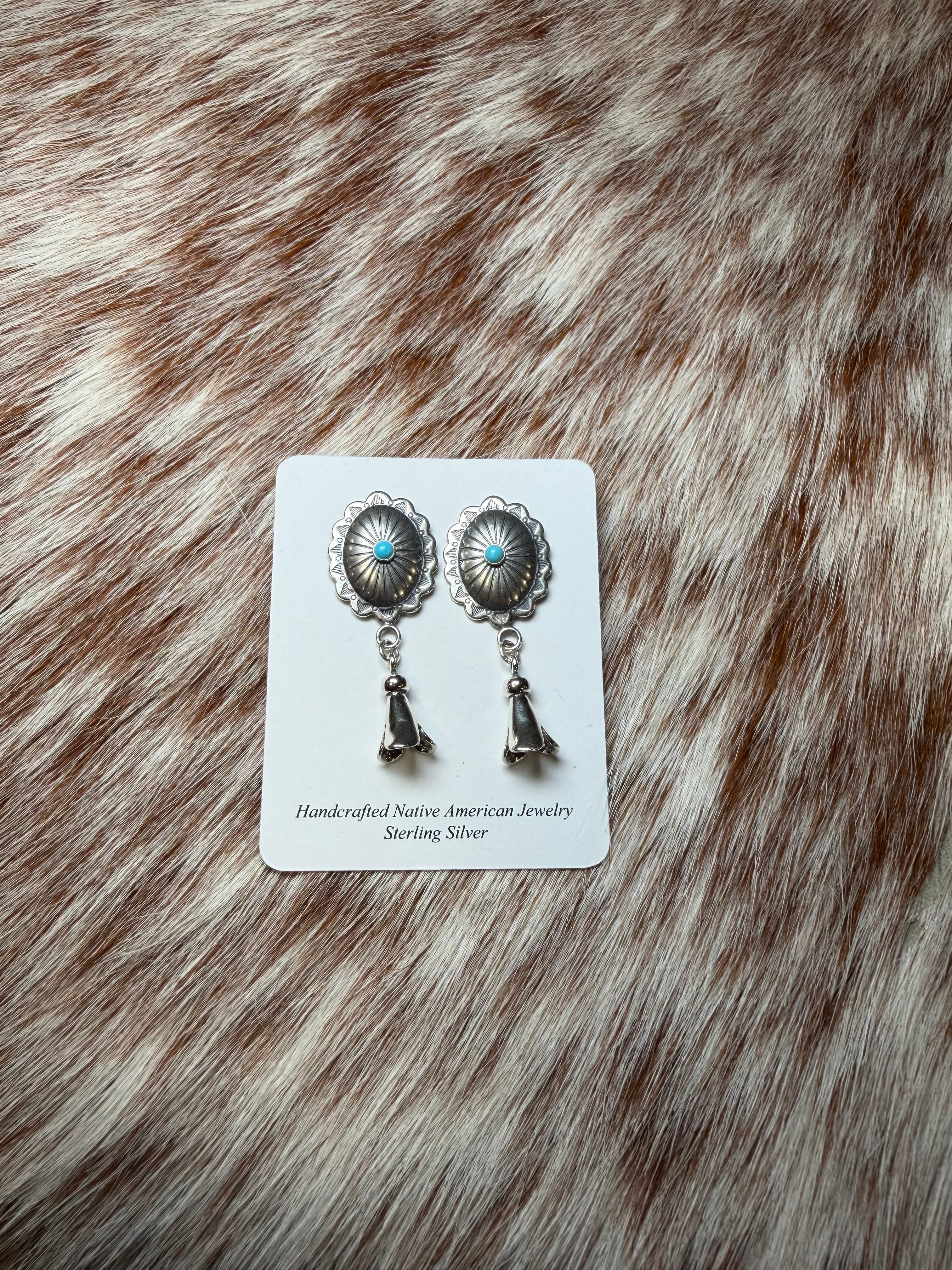 Concho Sterling Silver Dangle Studs