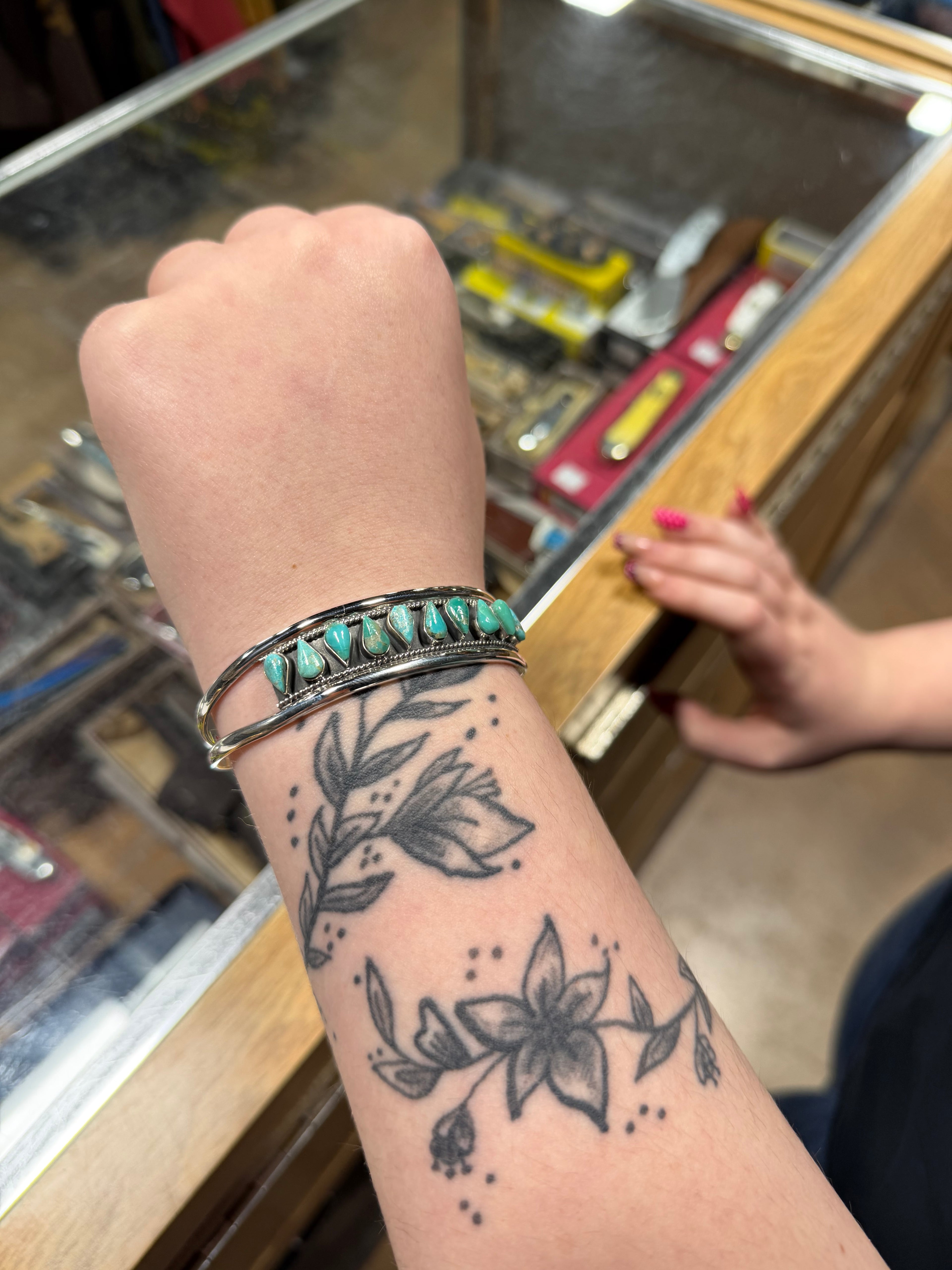 Mini Teardrop Turquoise Cuff