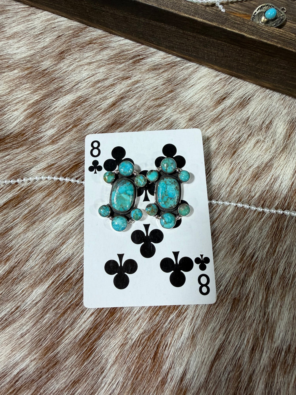 Turquoise Pendant Post Earrings