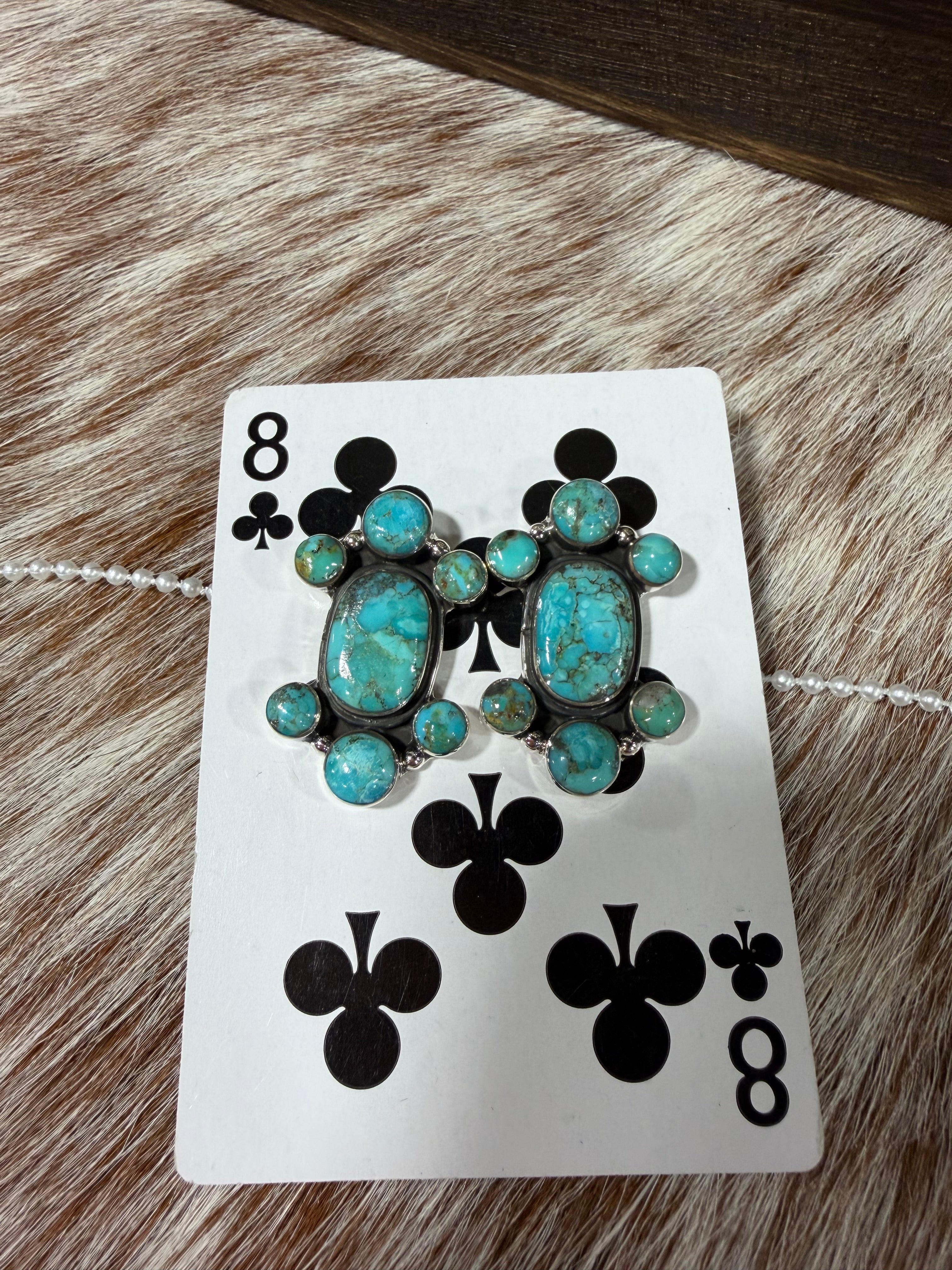 Turquoise Pendant Post Earrings