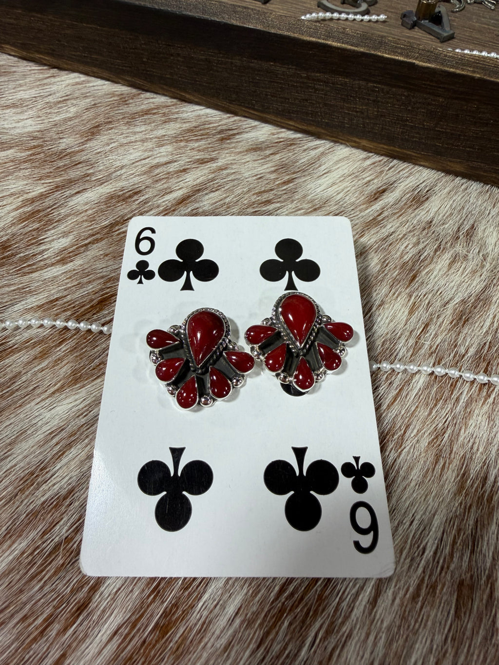 Red Jasper Teardrop Cluster Earrings