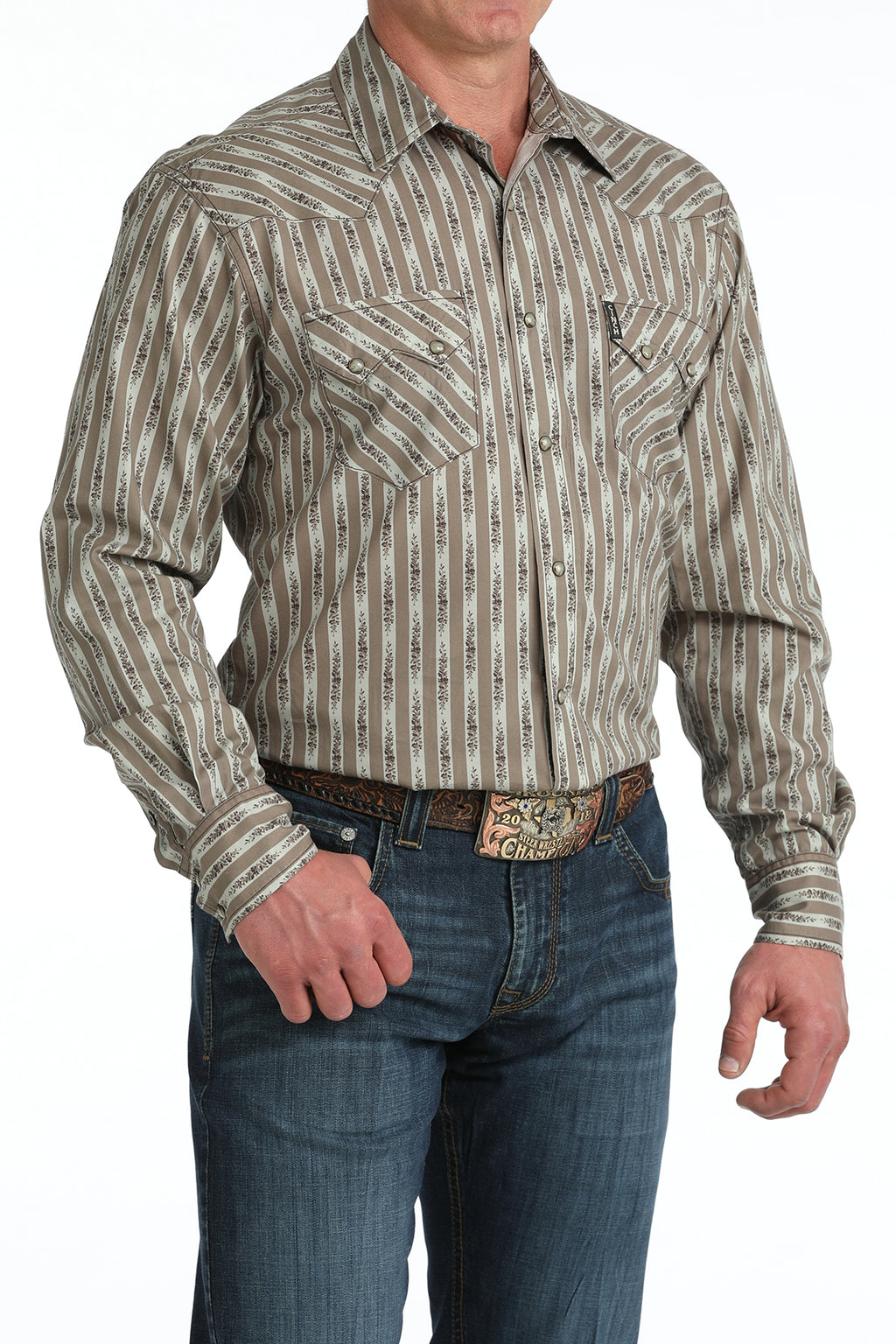 Men’s Striped Modern Fit LS Shirt