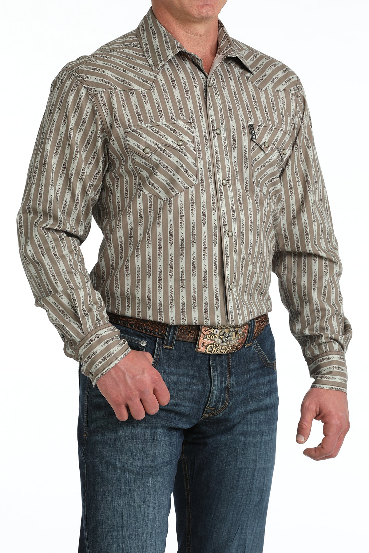 Men’s Striped Modern Fit LS Shirt