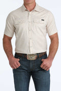 Men’s White Plaid SS Shirt