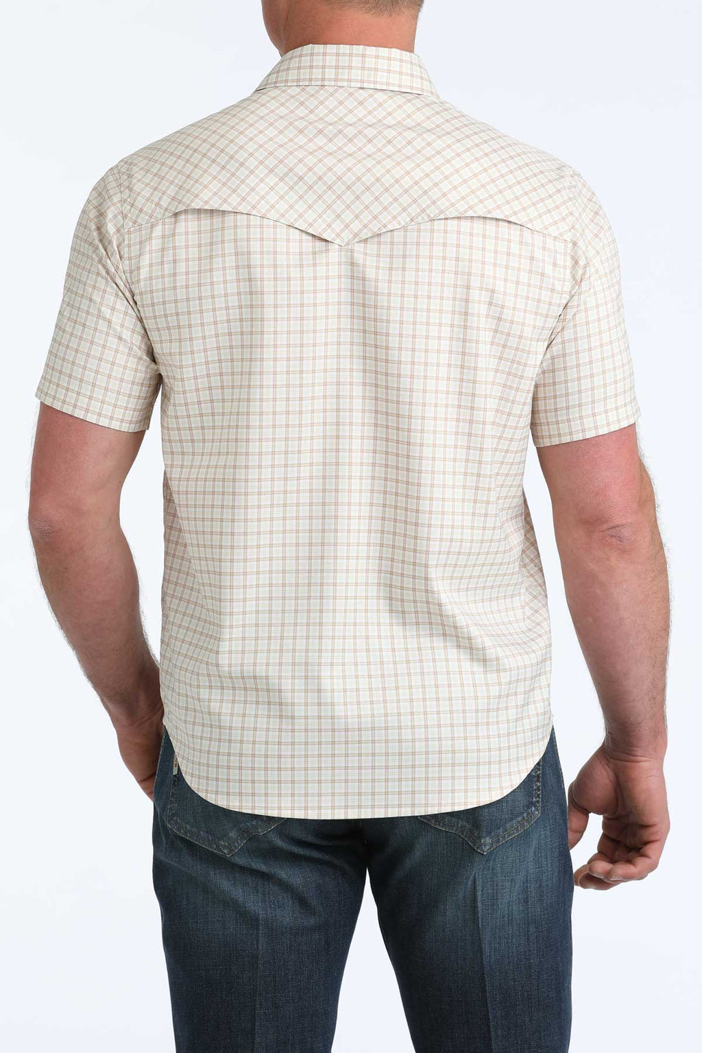 Men’s White Plaid SS Shirt