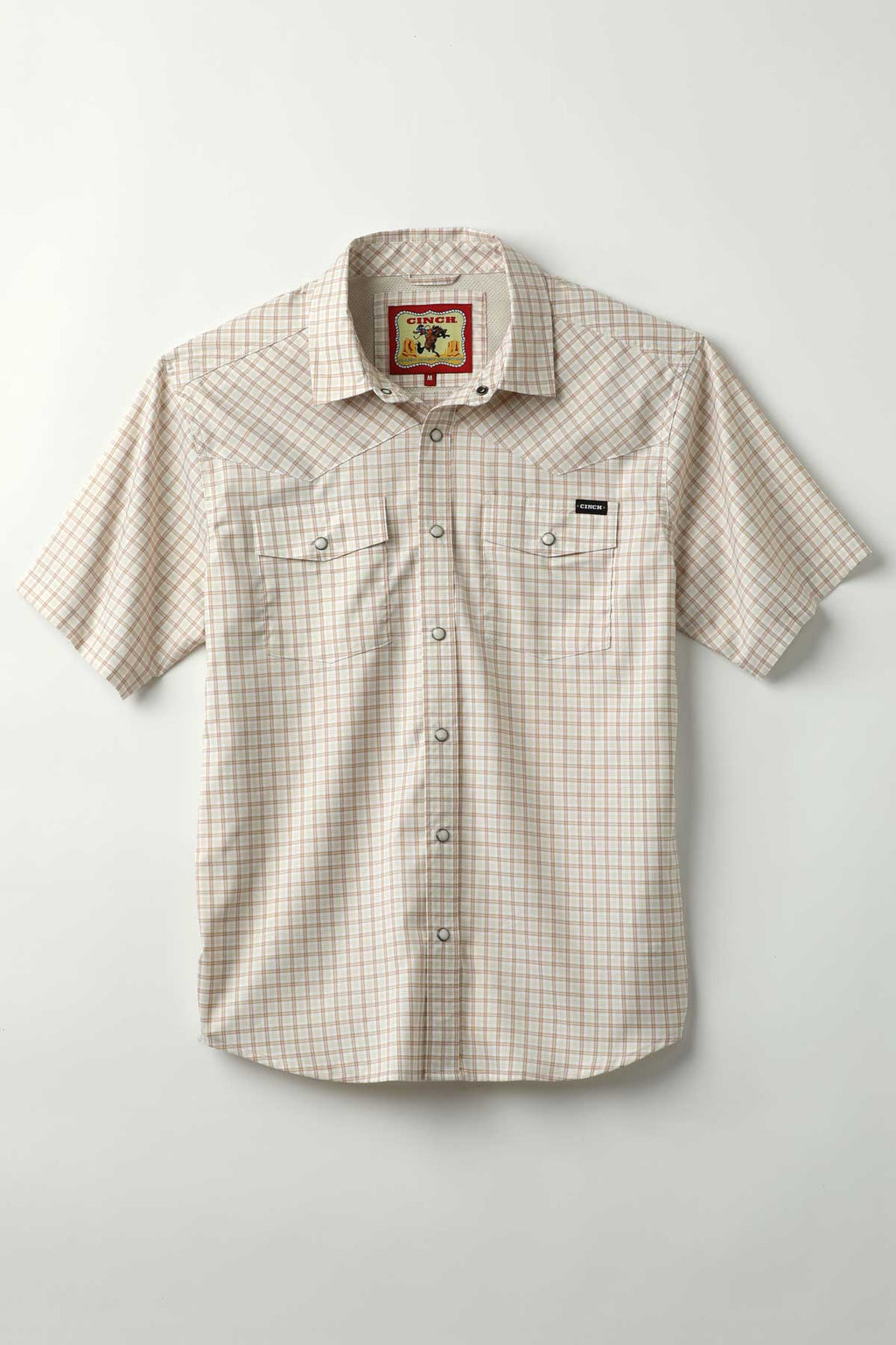 Men’s White Plaid SS Shirt