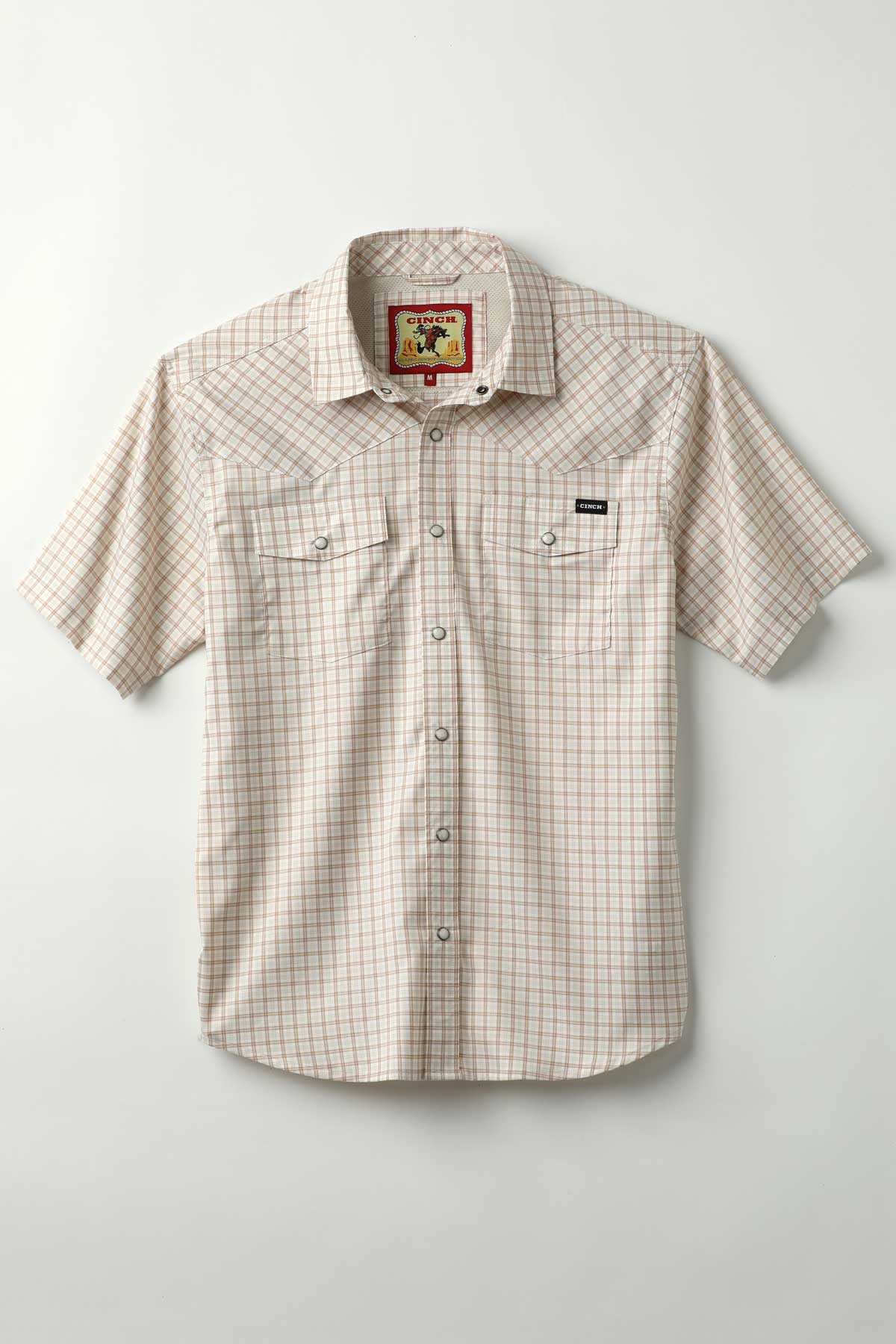 Men’s White Plaid SS Shirt