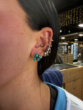 Turquoise small half cluster earrings