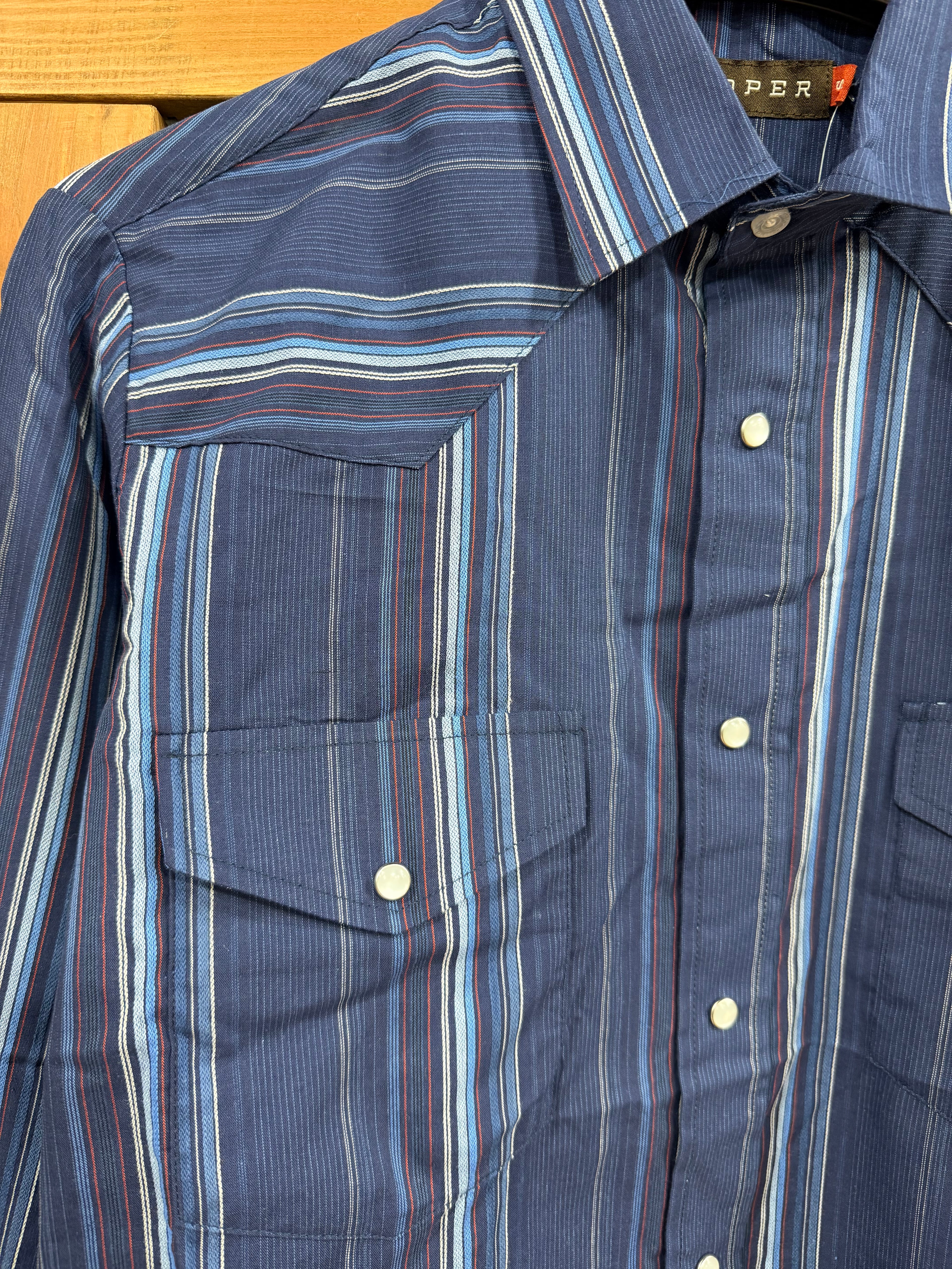 Roper Red, White & Blue Striped Shirt
