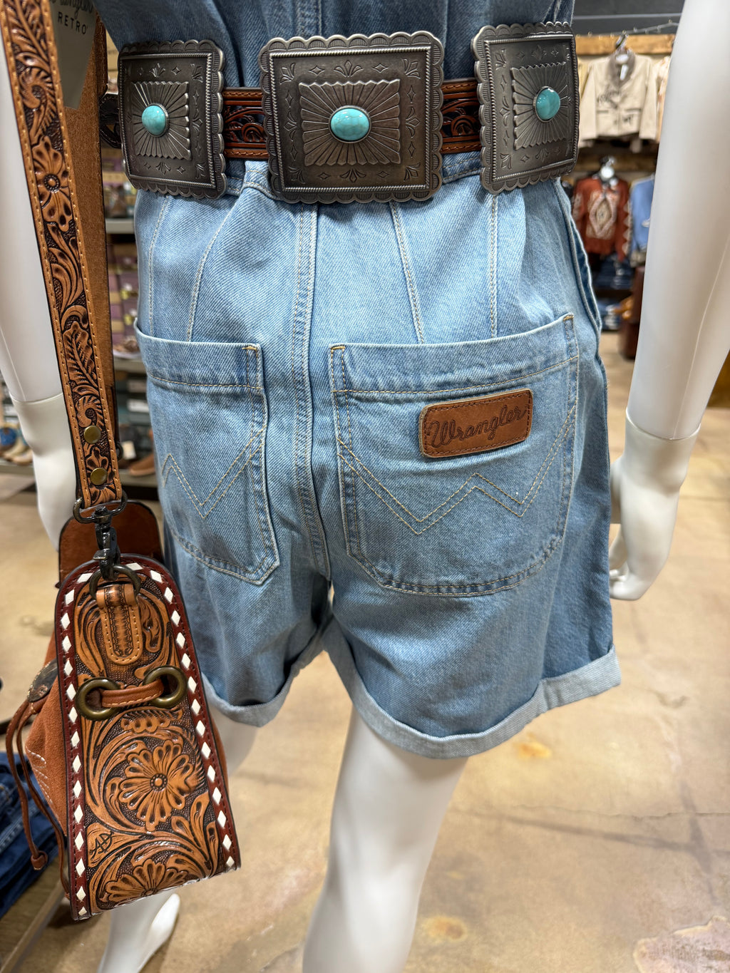Wrangler Women’s Retro Punchy Denim Snap Romper