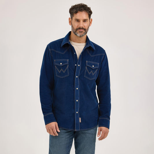 Wrangler Retro Navy corduroy Shirt (9588)