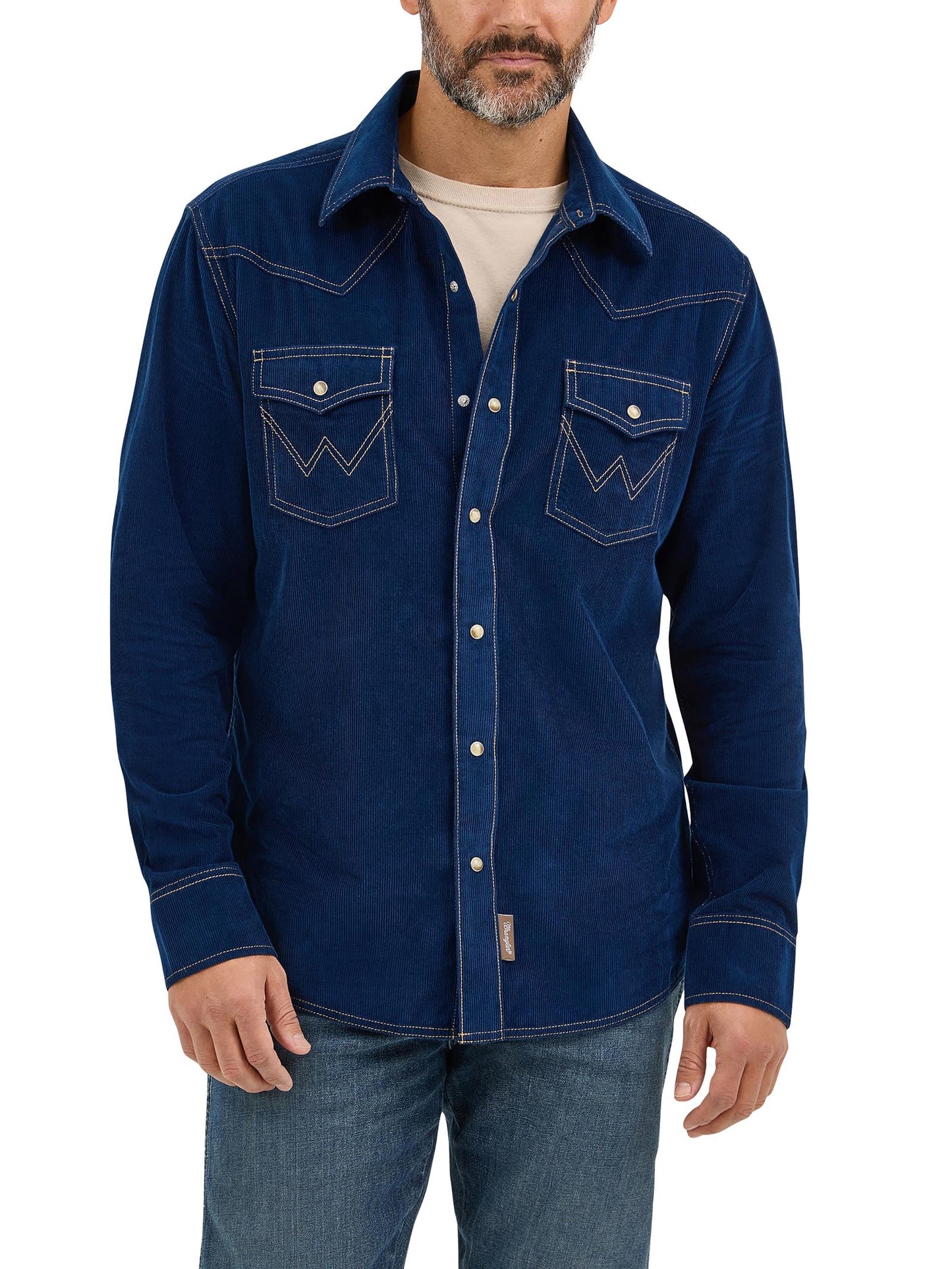 Wrangler Retro Navy corduroy Shirt (9588)