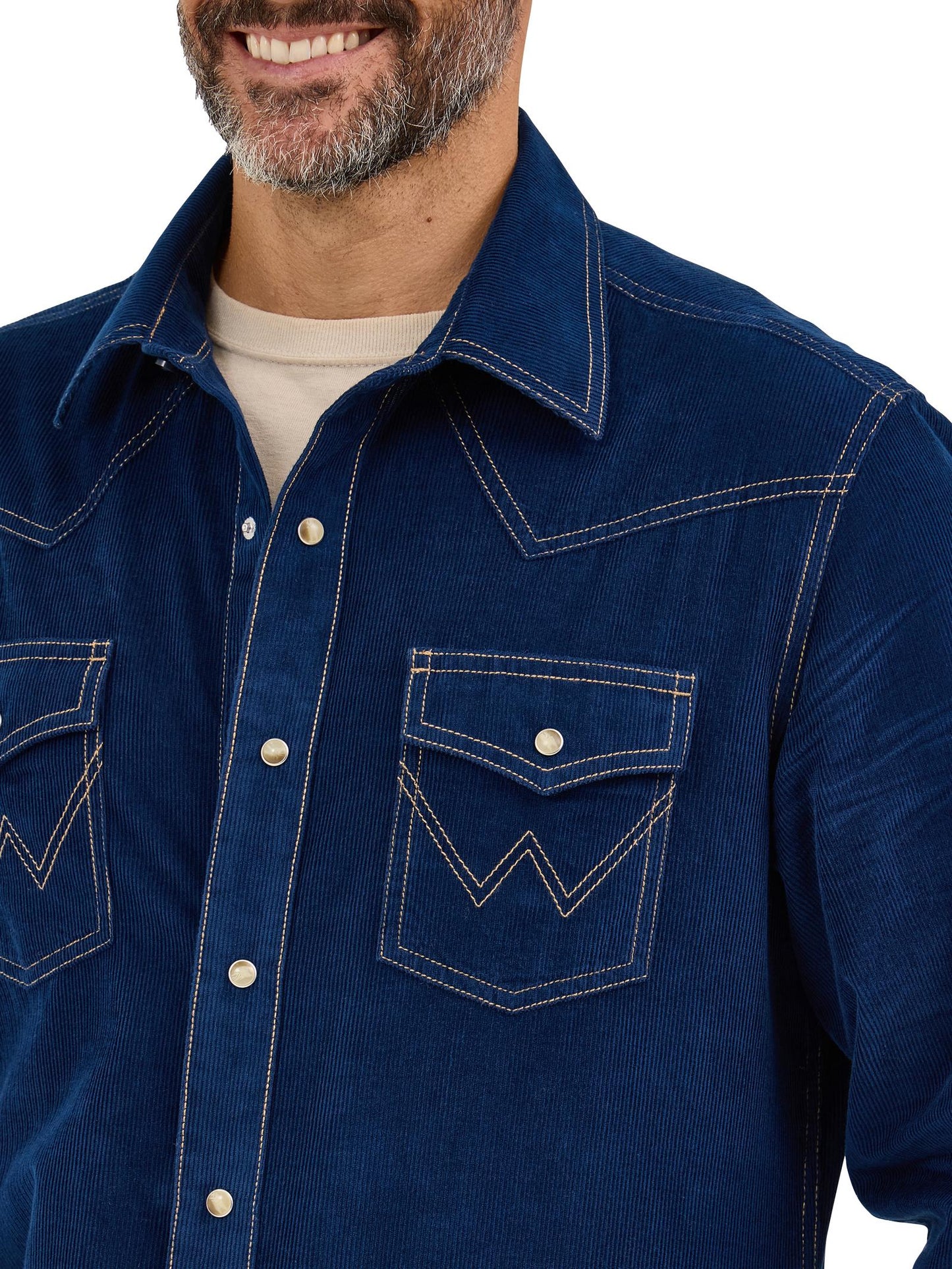 Wrangler Retro Navy corduroy Shirt (9588)