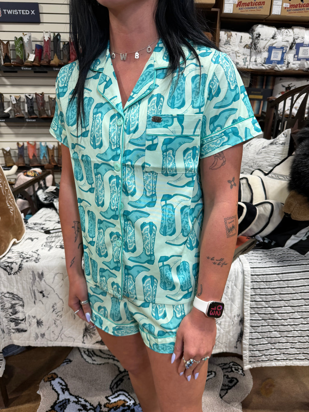 Turquoise Trail Boot PJ Set