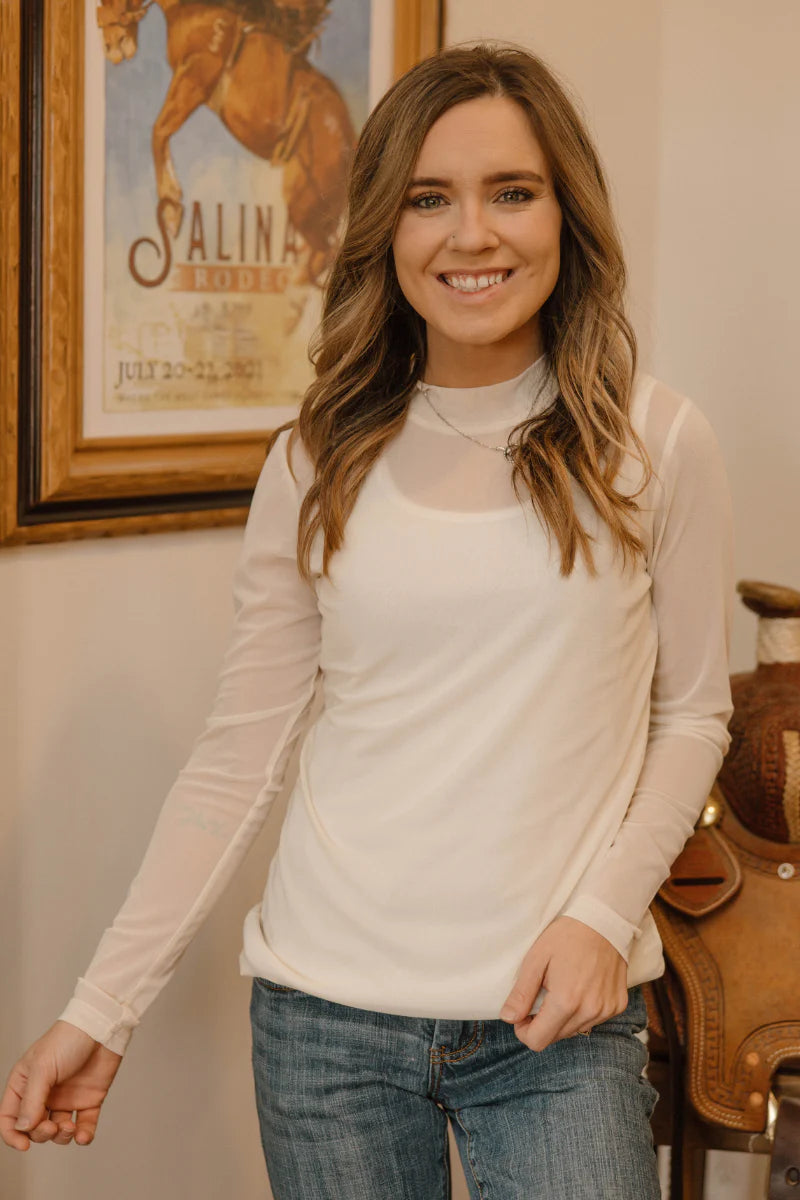 Meshed Out Ivory Top