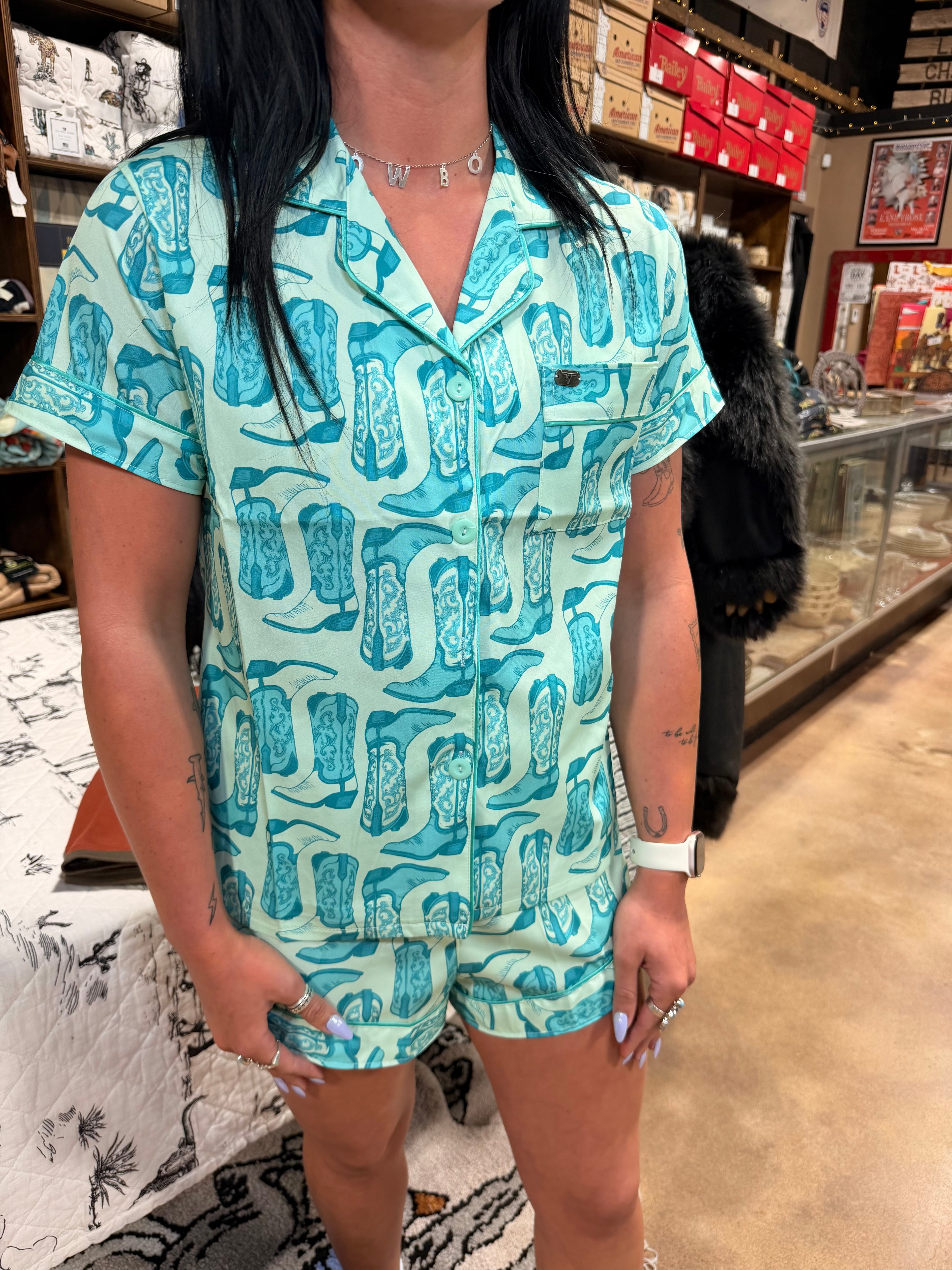 Turquoise Trail Boot PJ Set