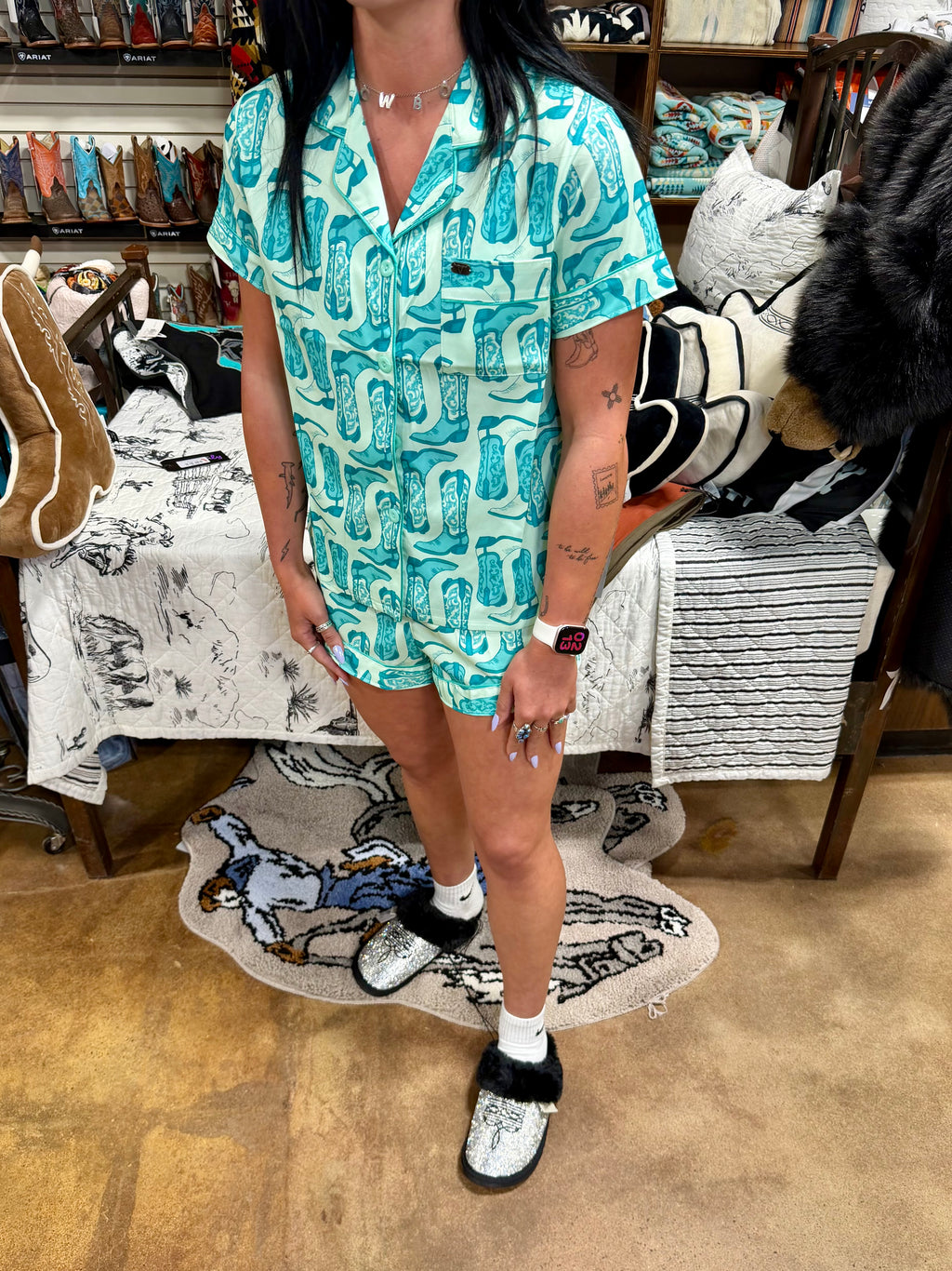 Turquoise Trail Boot PJ Set