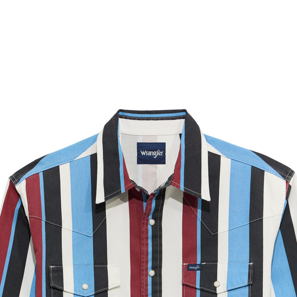 Wrangler® Vintage Inspired Long Sleeve Shirt - Classic Fit - Blue Multi - 112374804