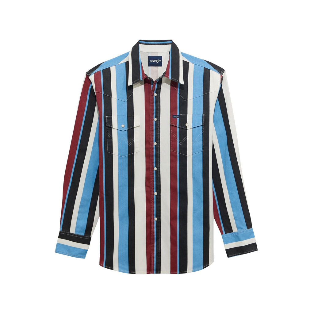 Wrangler® Vintage Inspired Long Sleeve Shirt - Classic Fit - Blue Multi - 112374804