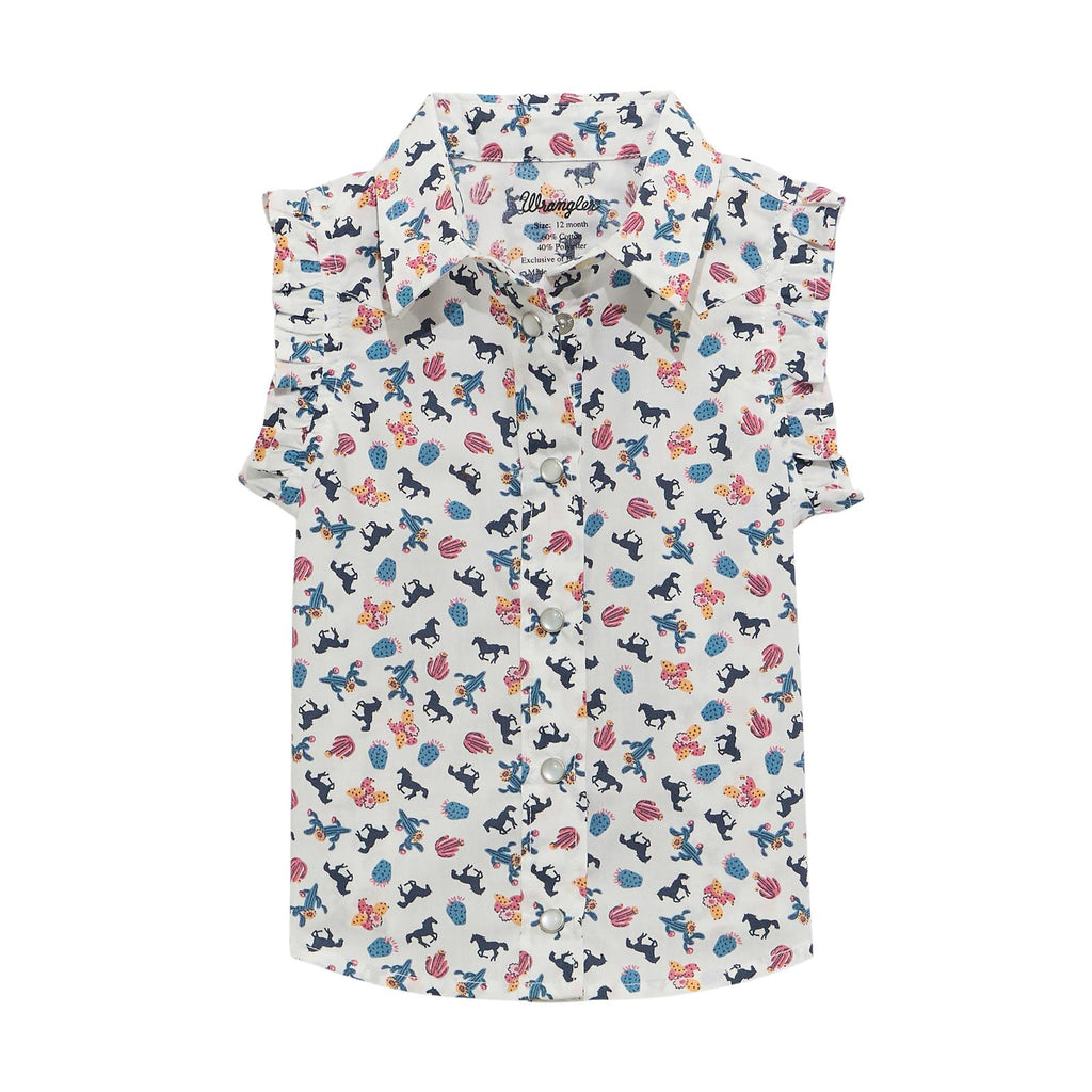 Wrangler® Baby Girl Western Snap Shirt - White - 112375235