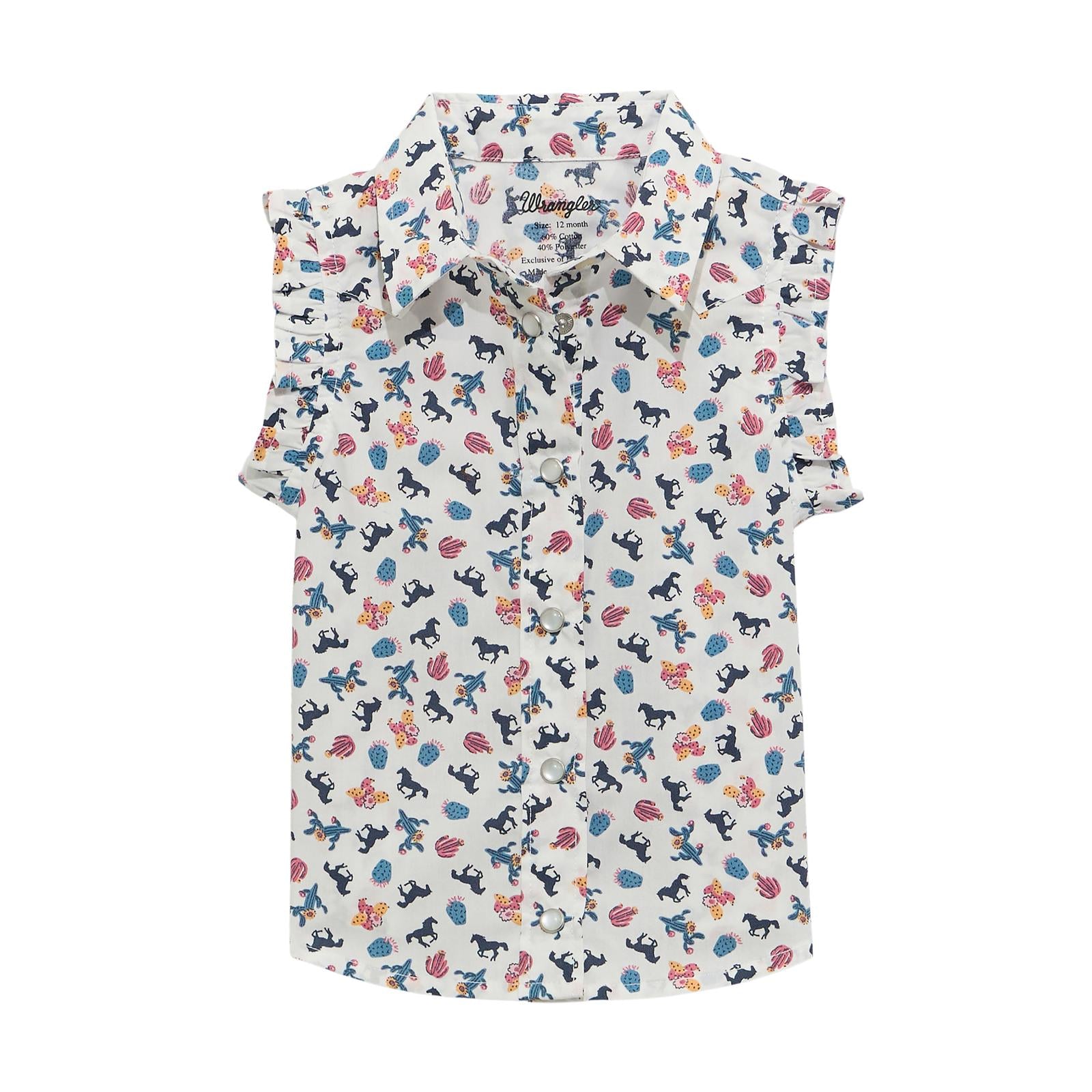 Wrangler® Baby Girl Western Snap Shirt - White - 112375235
