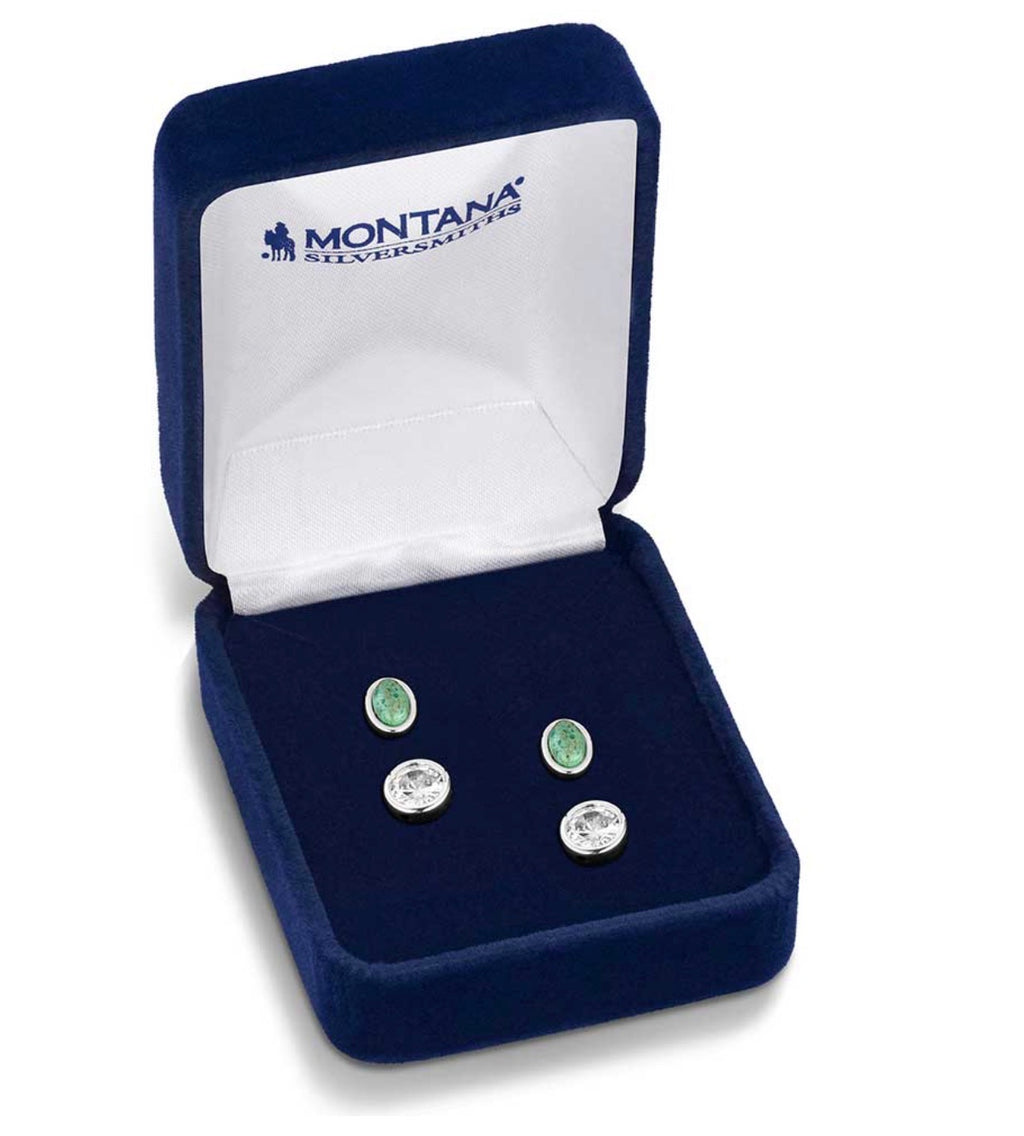 Circle Four Post Earring Set