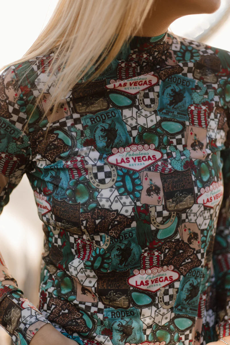 Viva Las Cowgirl Mesh Top