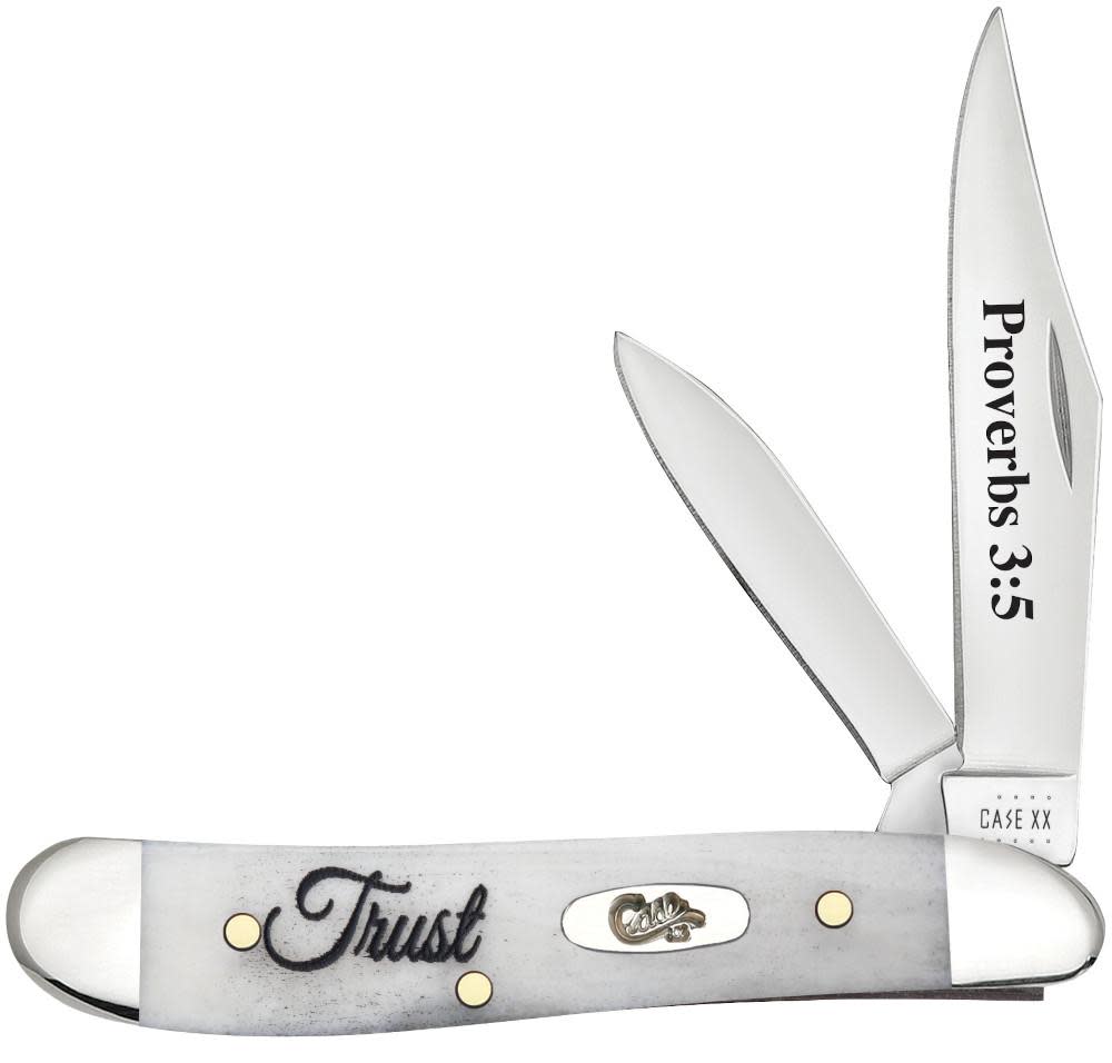 Religious Sayings Trust Embellished Smooth Natural Bone Peanut (60867)