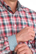 Men’s Red, White Blue Plaid Shirt